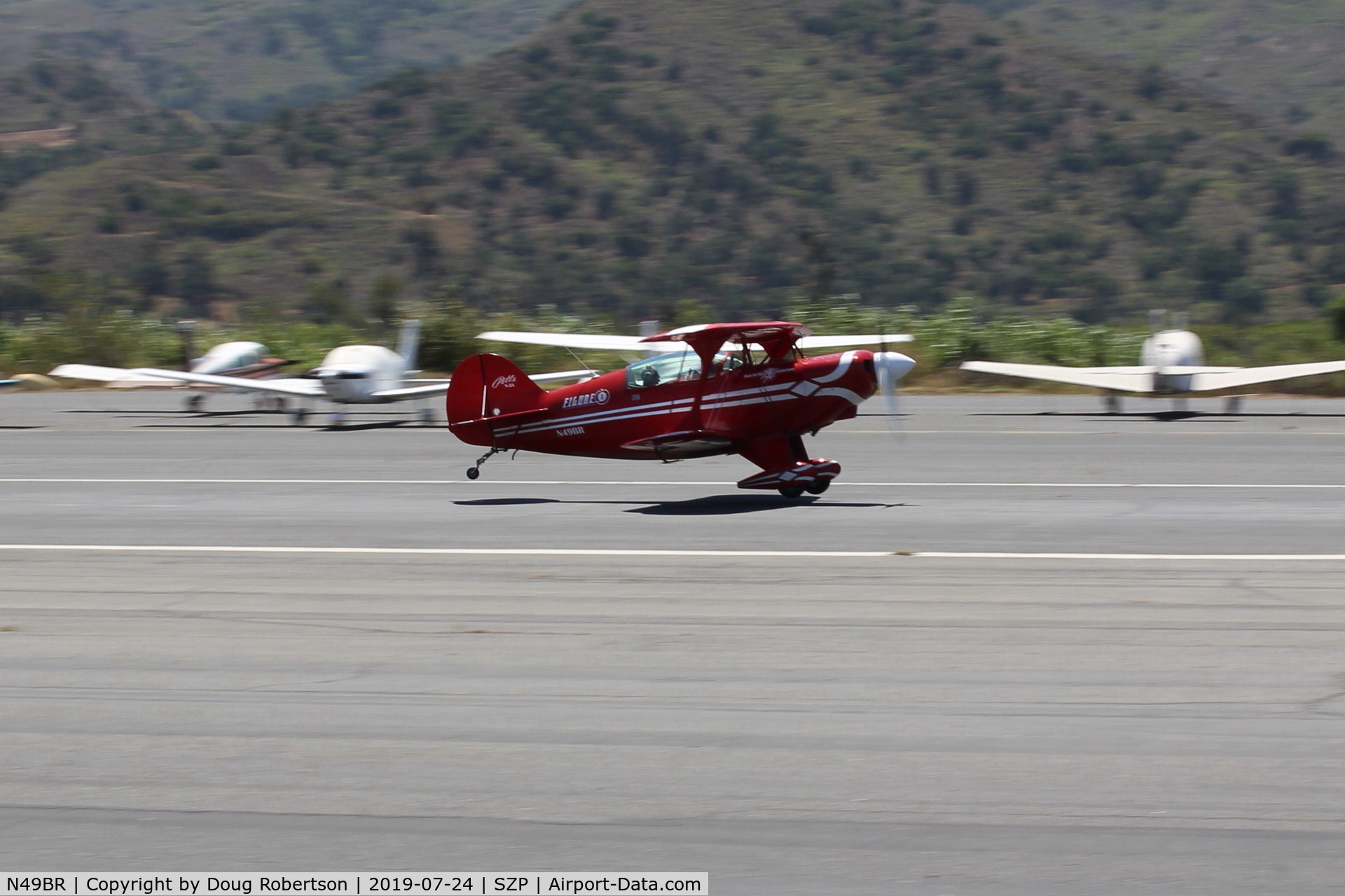 N49BR, Pitts S-2A Special C/N 2212, 1983 Aerotek PITTS S-2A SPECIAL, Lycoming AEIO-360 180 Hp, landing roll Rwy 22