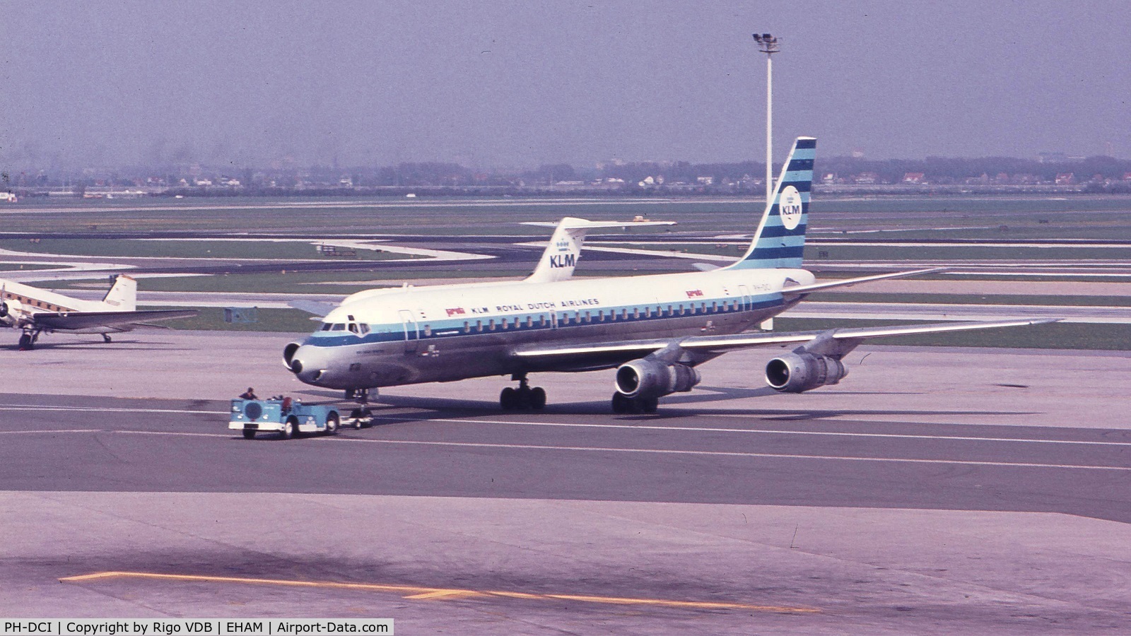 PH-DCI, 1961 Douglas DC-8-53 C/N 45613, At Schiphol in early 1970's.