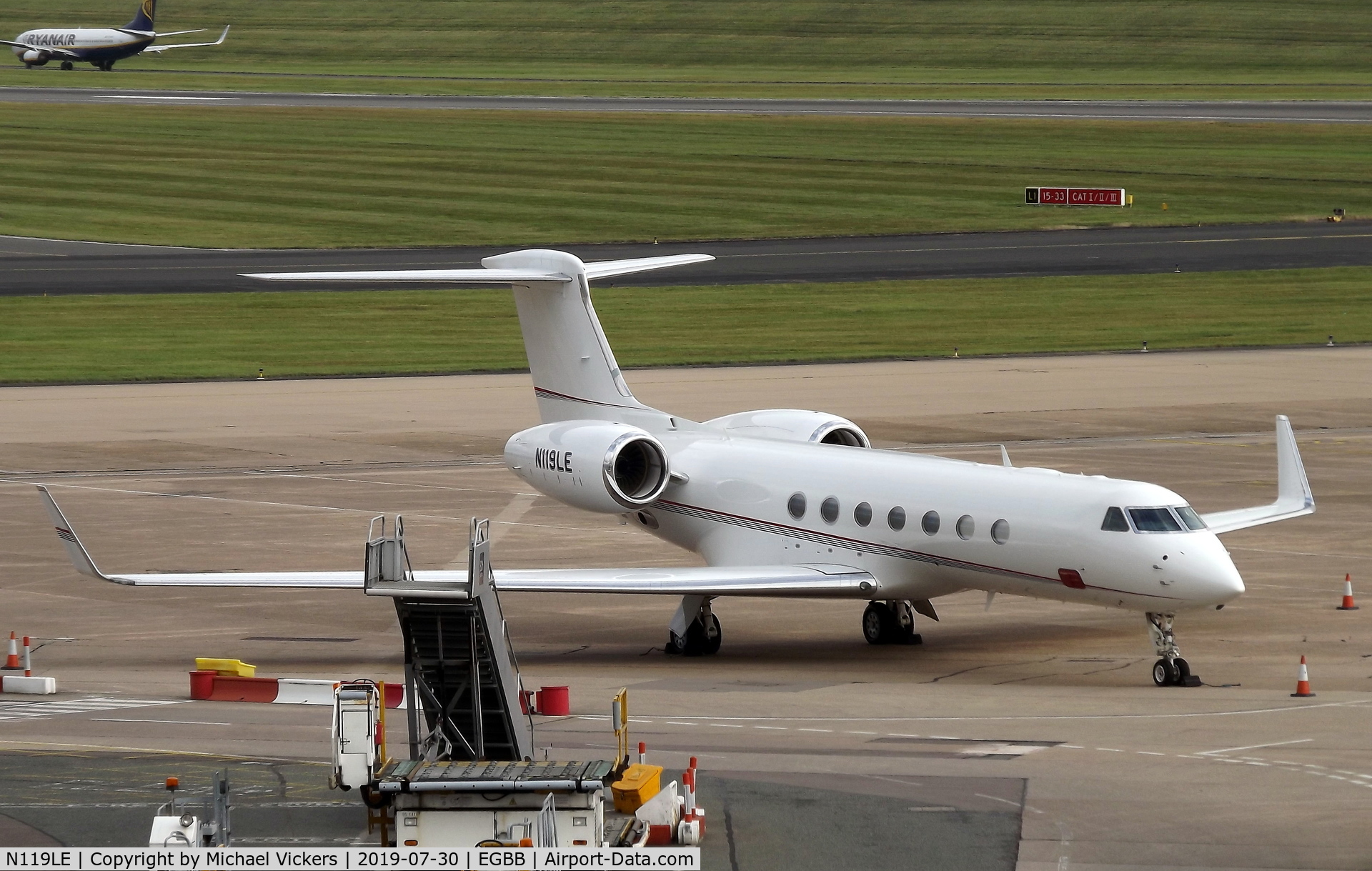 N119LE, Gulfstream Aerospace GV-SP (G550) C/N 5333, Parked on the elmdon apron