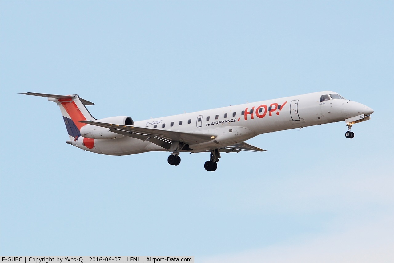 F-GUBC, 2002 Embraer ERJ-145LR (EMB-145LR) C/N 145556, Embraer ERJ-145LR, Short approach rwy 31R, Marseille-Provence Airport (LFML-MRS)