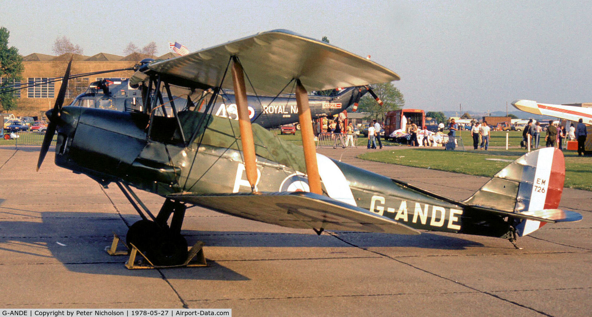 G-ANDE, 1943 De Havilland DH-82A Tiger Moth II C/N 85957, This Tiger Moth attended the 1978 Bassingbourn Airshow