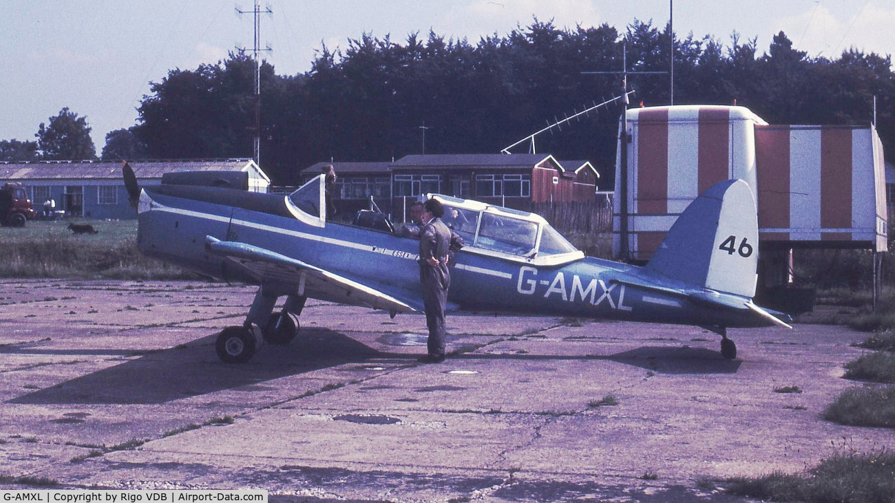G-AMXL, 1951 De Havilland DHC-1 Chipmunk 22 C/N C1/0242, Early 1970's. Place & date unknown.