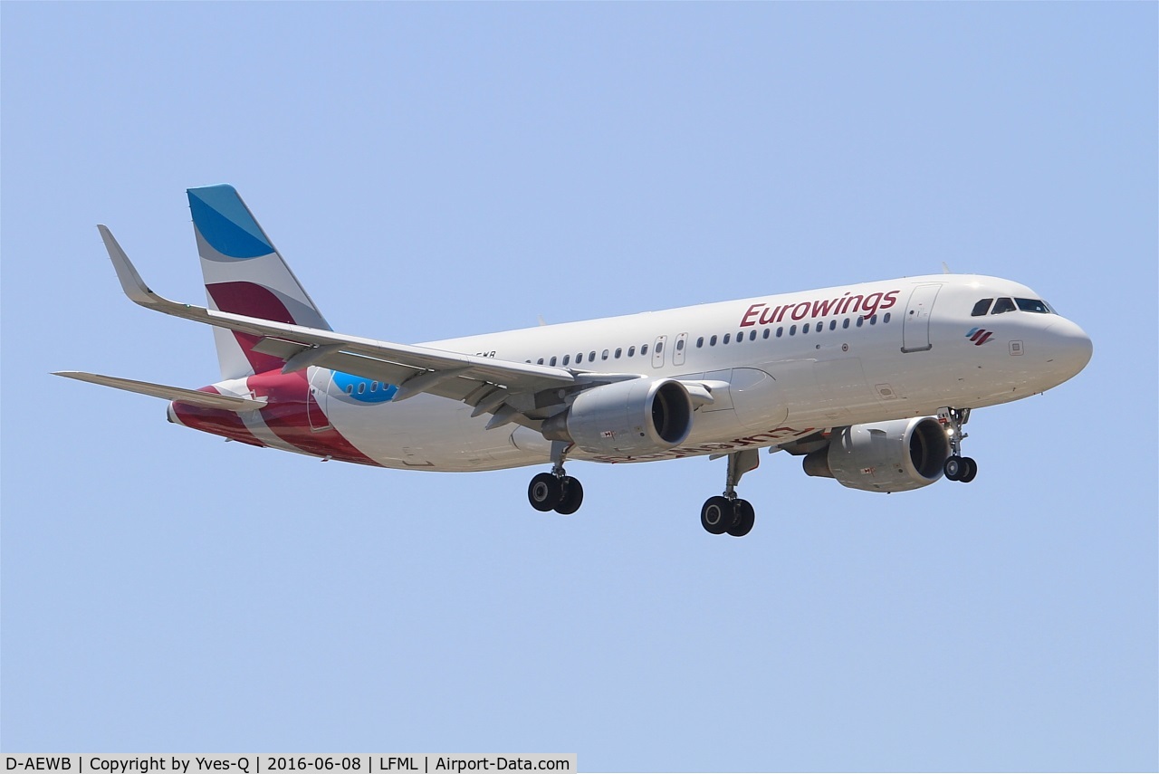 D-AEWB, 2016 Airbus A320-214 C/N 6992, Airbus A320-214, Short approach rwy 31R, Marseille-Provence Airport (LFML-MRS)