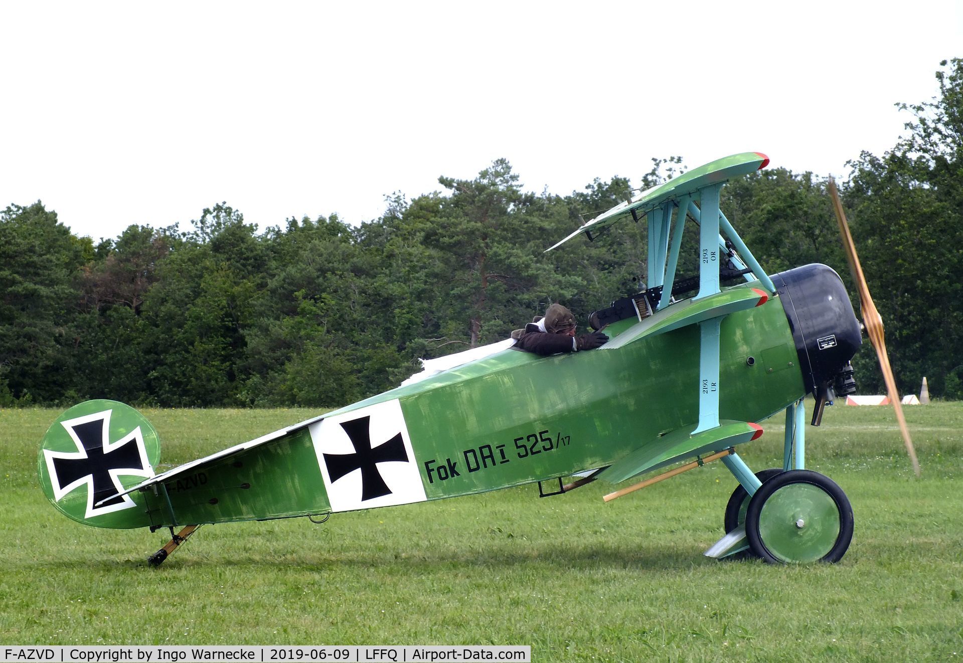 F-AZVD, Fokker Dr-1 Replica C/N 01-CP, Fokker Dr I replica at the Meeting Aerien 2019, La-Ferte-Alais