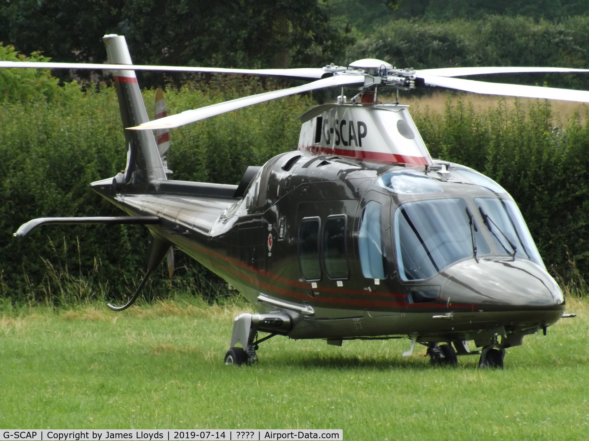 G-SCAP, 2019 Leonardo AW-109SP Grand New C/N 22396, Parked at Launton for the GP F1 Weekend.