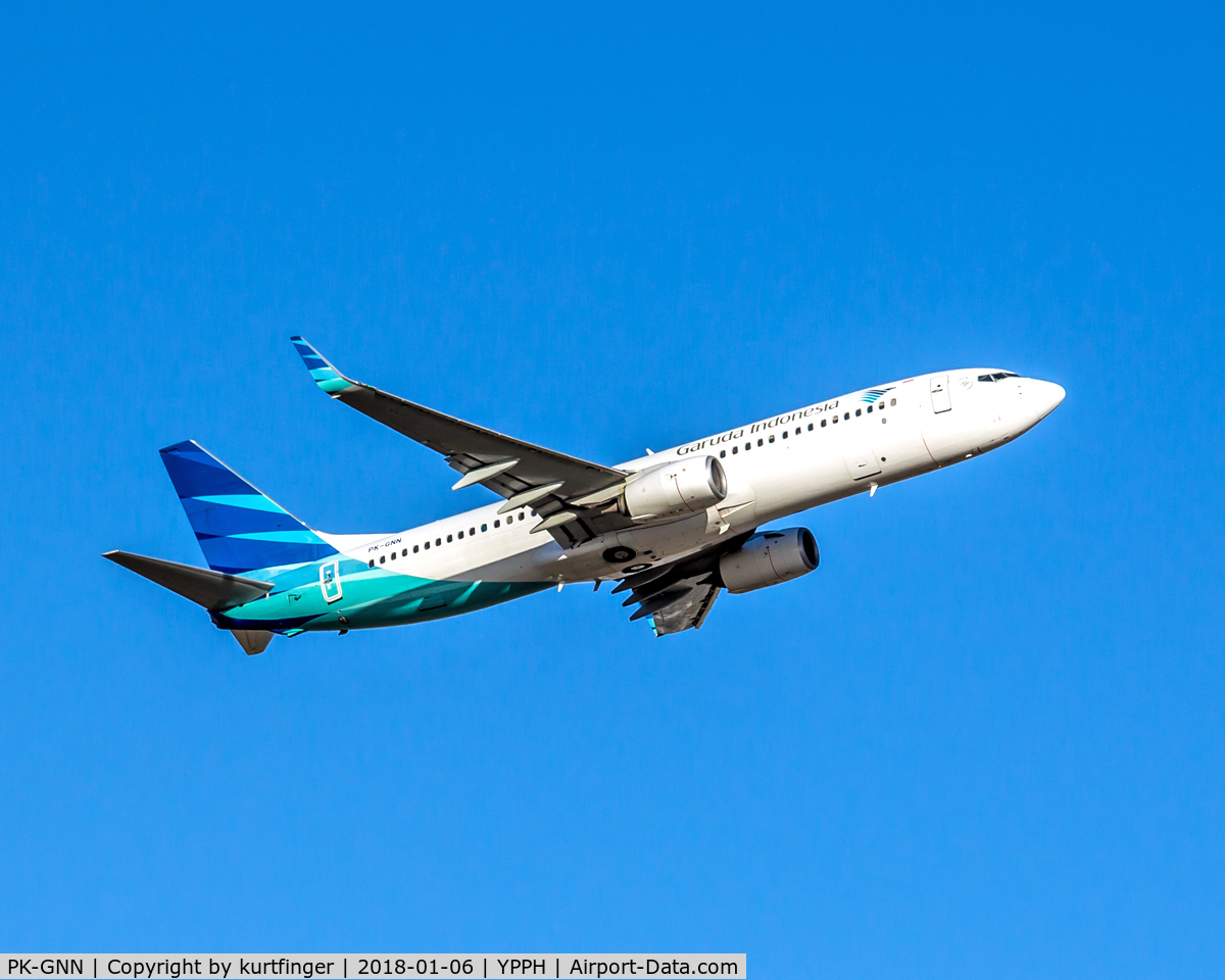 PK-GNN, 2014 Boeing 737-86N C/N 41270, Boeing 737-86N Garuda PK-GNN departed runway 21 YPPH 060118.