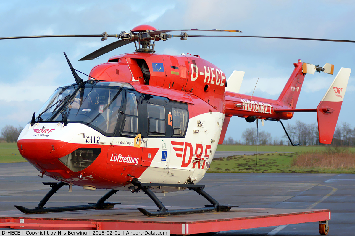 D-HECE, Eurocopter-Kawasaki BK-117B-2 C/N 7244, D-HECE at Husum Airfield