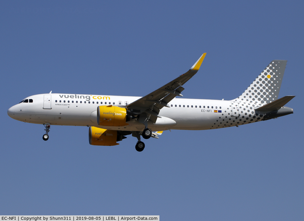 EC-NFI, 2019 Airbus A320-271N C/N 9096, Landing rwy 25R