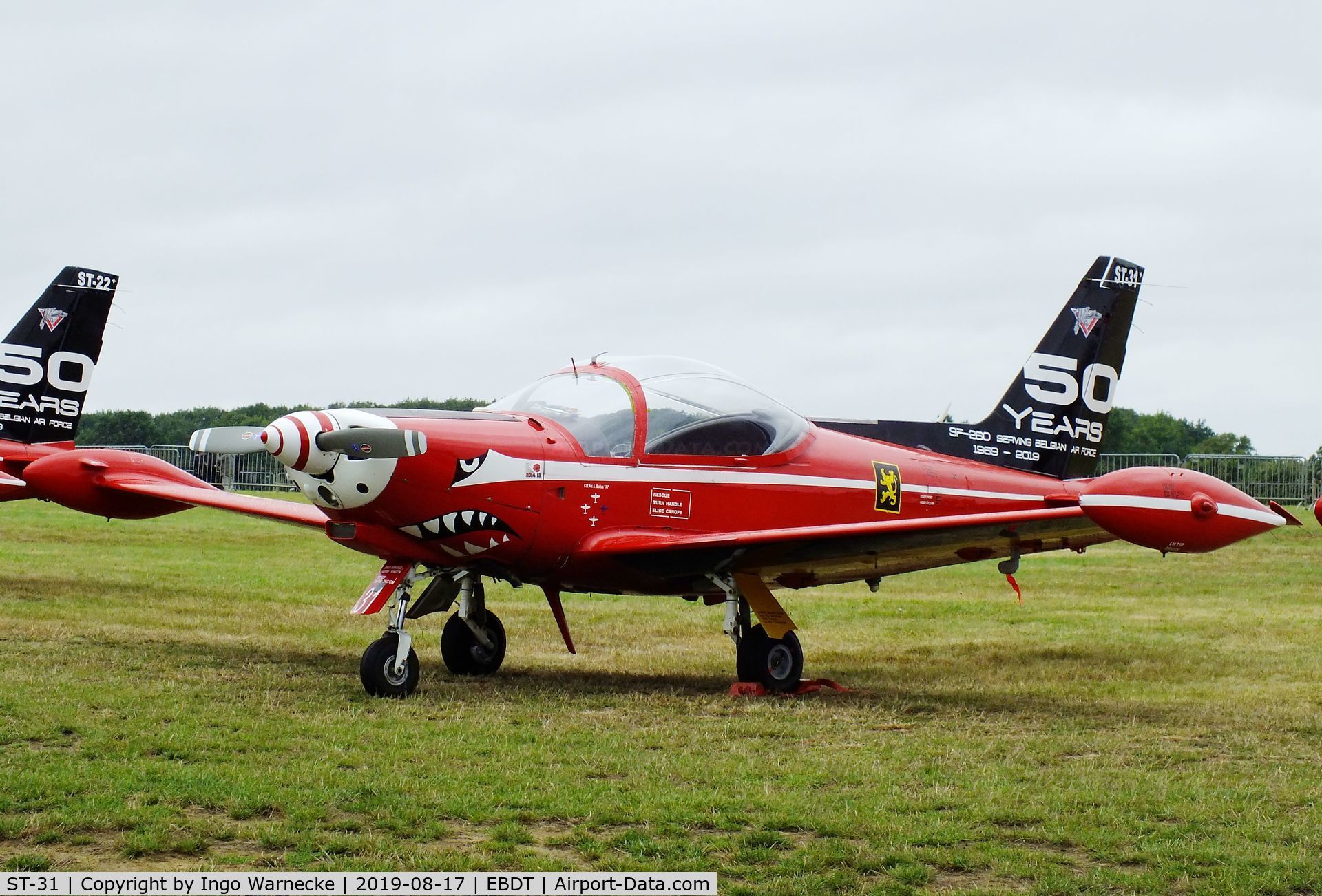 ST-31, SIAI-Marchetti SF-260M C/N 10-31, SIAI-Marchetti SF.260M of the 'Diables Rouges / Red Devils' Belgian Air Force Aerobatic Team at the 2019 Fly-in at Diest/Schaffen airfield