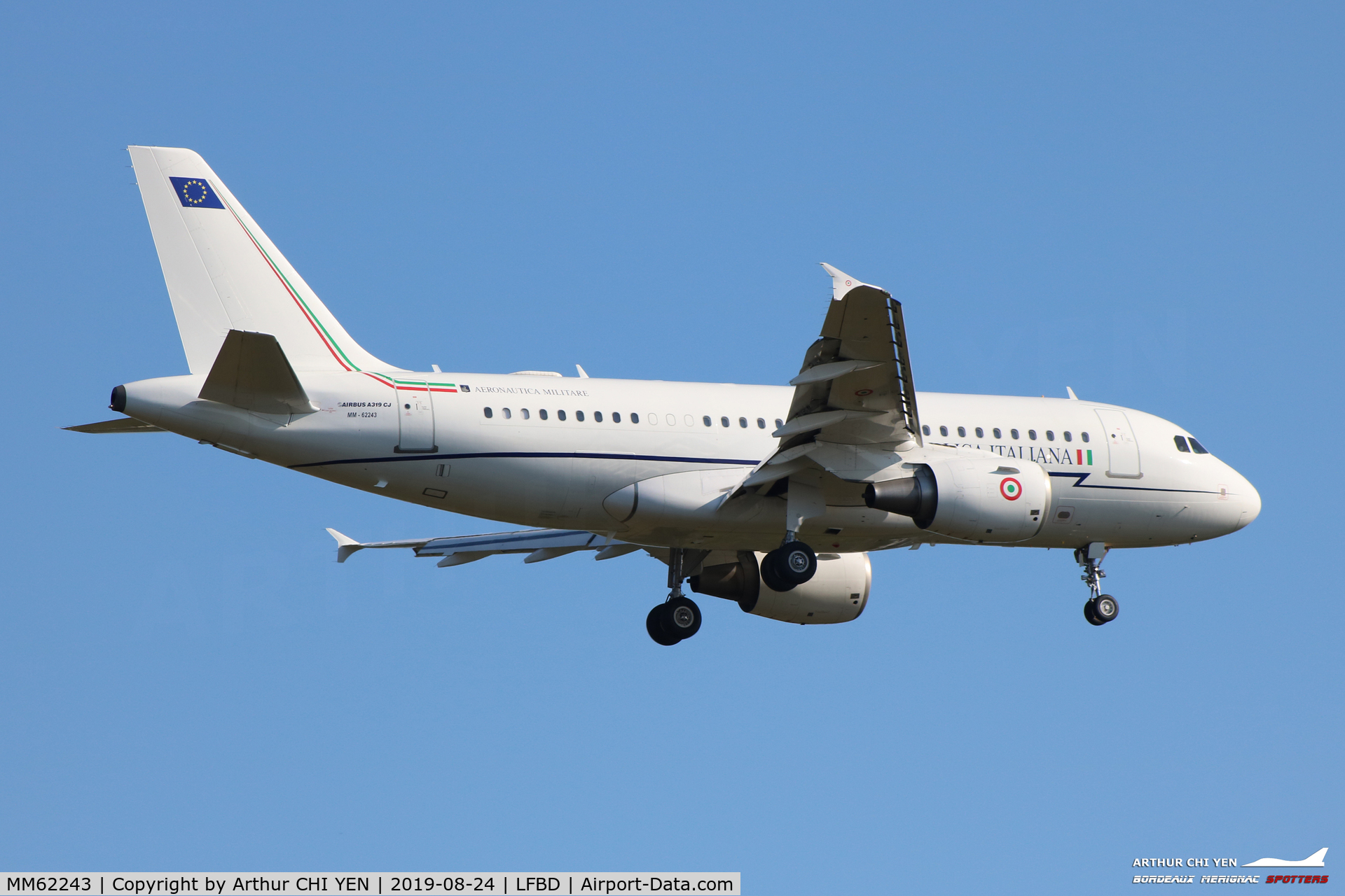 MM62243, 2005 Airbus ACJ319 (A319-115/CJ) C/N 2507, Italian Air Force at Bordeaux. (G7)