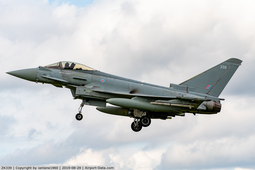 ZK339, 2012 Eurofighter EF-2000 Typhoon FGR4 C/N BS100/366, Approaching RAF Coningsby