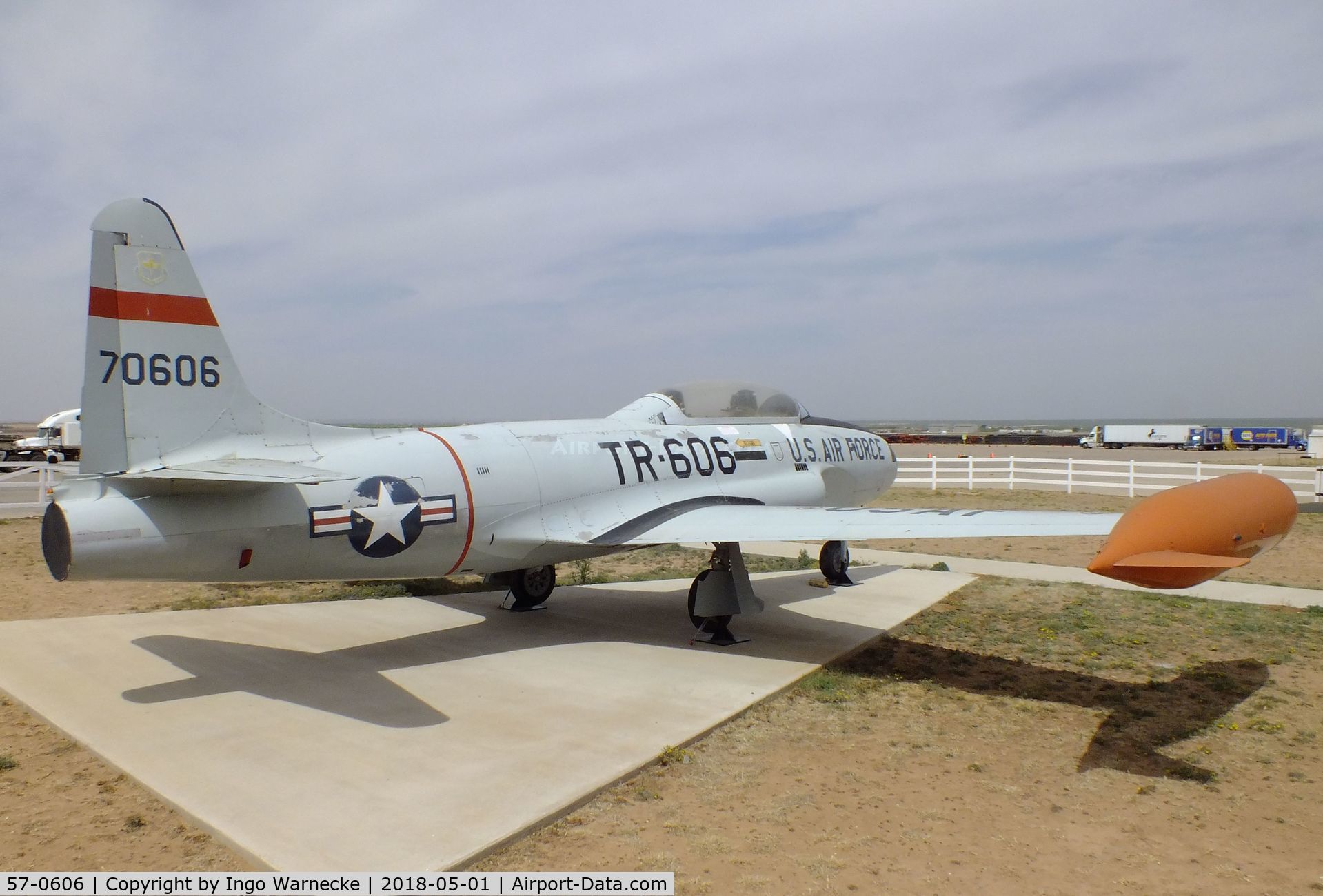 57-0606, 1957 Lockheed T-33A Shooting Star C/N 580-1255, Lockheed T-33A at the Hangar 25 Air Museum, Big Spring McMahon-Wrinkle Airport, Big Spring TX