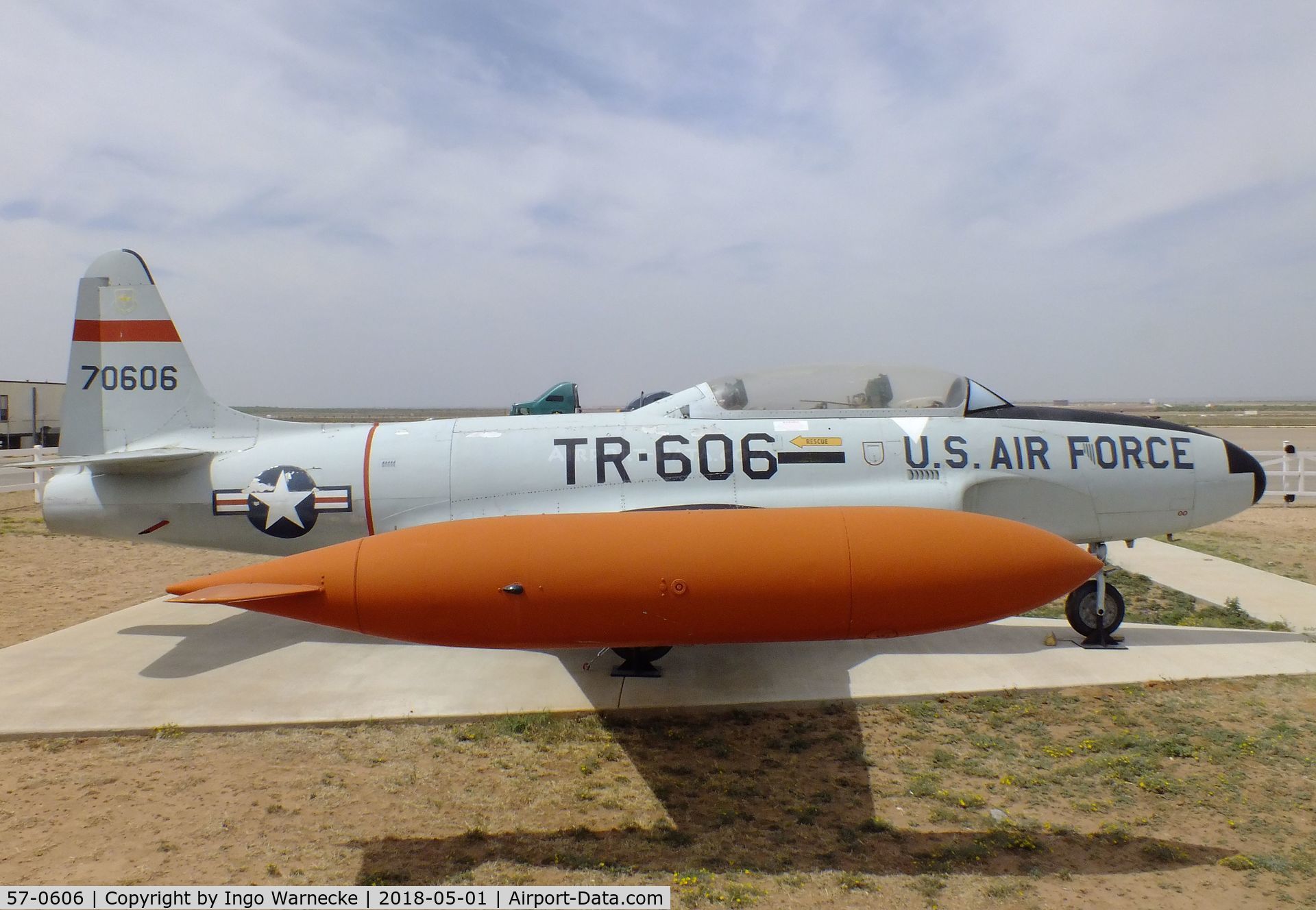 57-0606, 1957 Lockheed T-33A Shooting Star C/N 580-1255, Lockheed T-33A at the Hangar 25 Air Museum, Big Spring McMahon-Wrinkle Airport, Big Spring TX