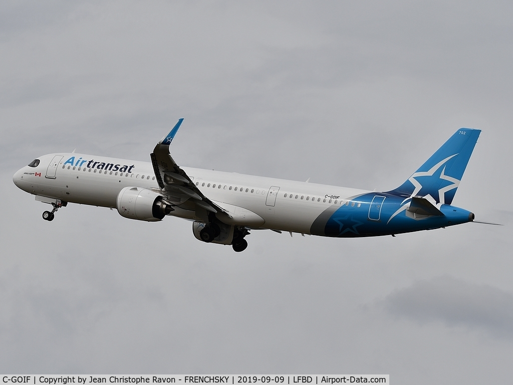 C-GOIF, 2019 Airbus A321-271NX C/N 8876, AIR TRANSAT TS447 take off runway 23 to Montréal YUL