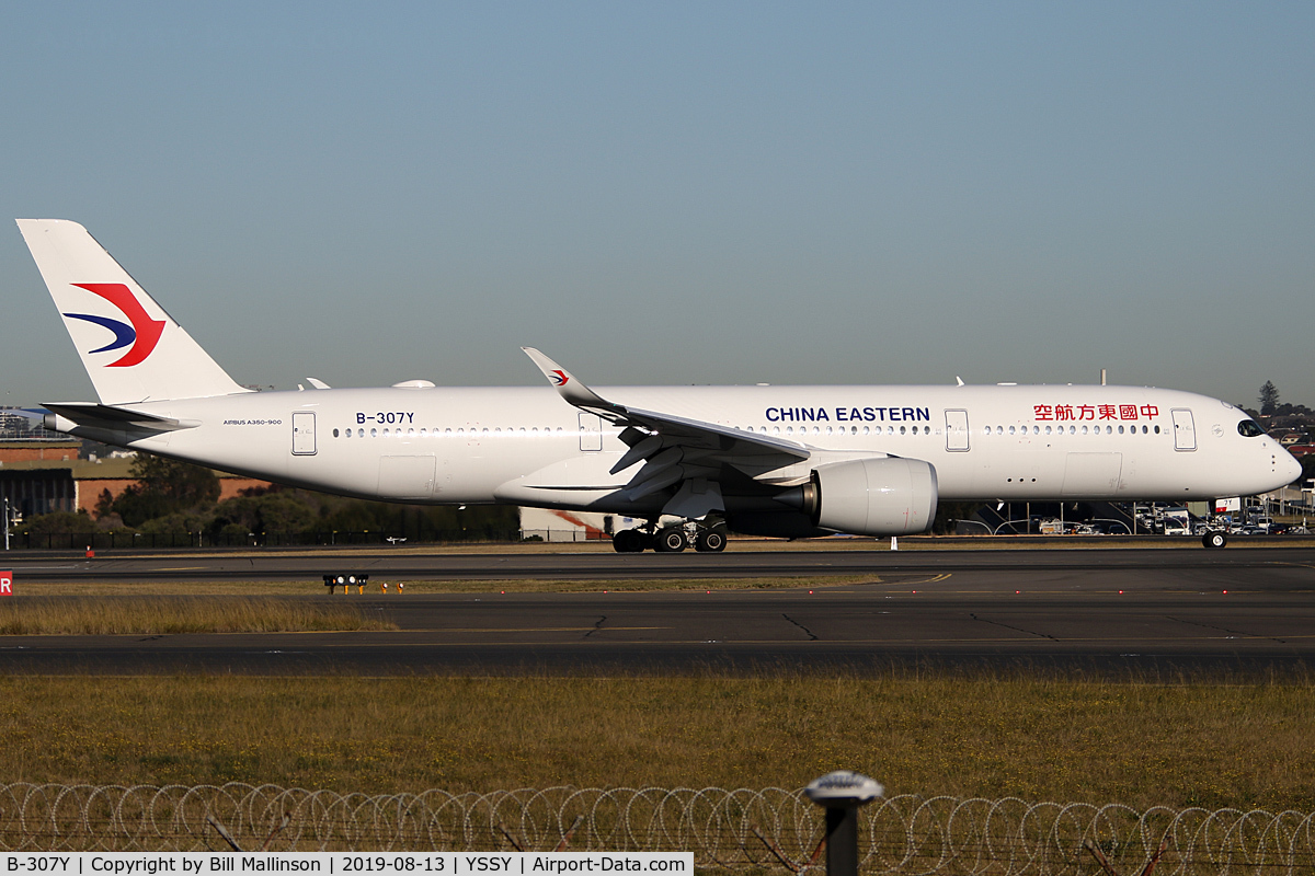 B-307Y, 2019 Airbus A350-941 C/N 291, taxiing from 3-4R