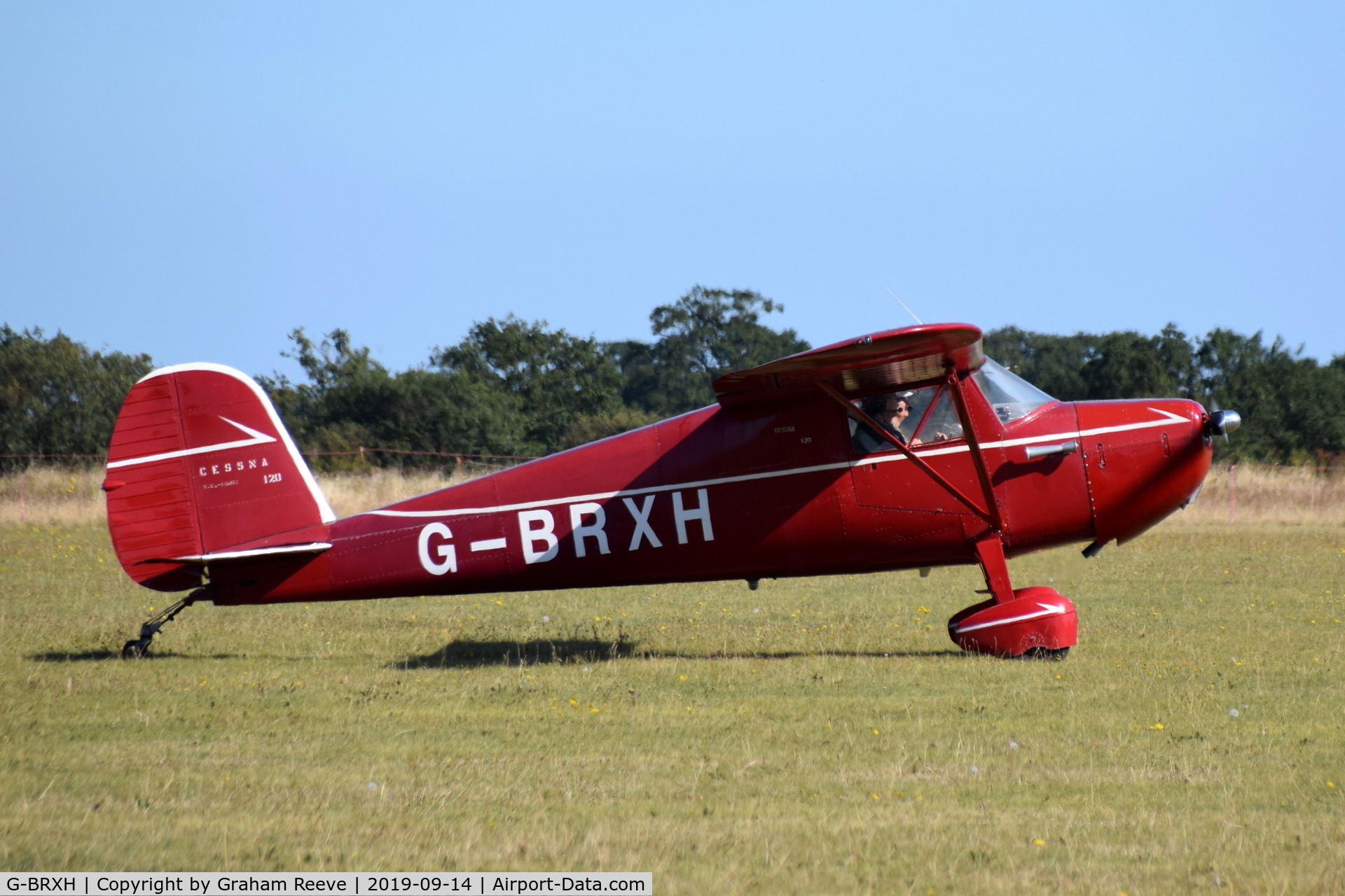 G-BRXH, 1946 Cessna 120 C/N 10462, Just landed at, Bury St Edmunds, Rougham Airfield, UK.