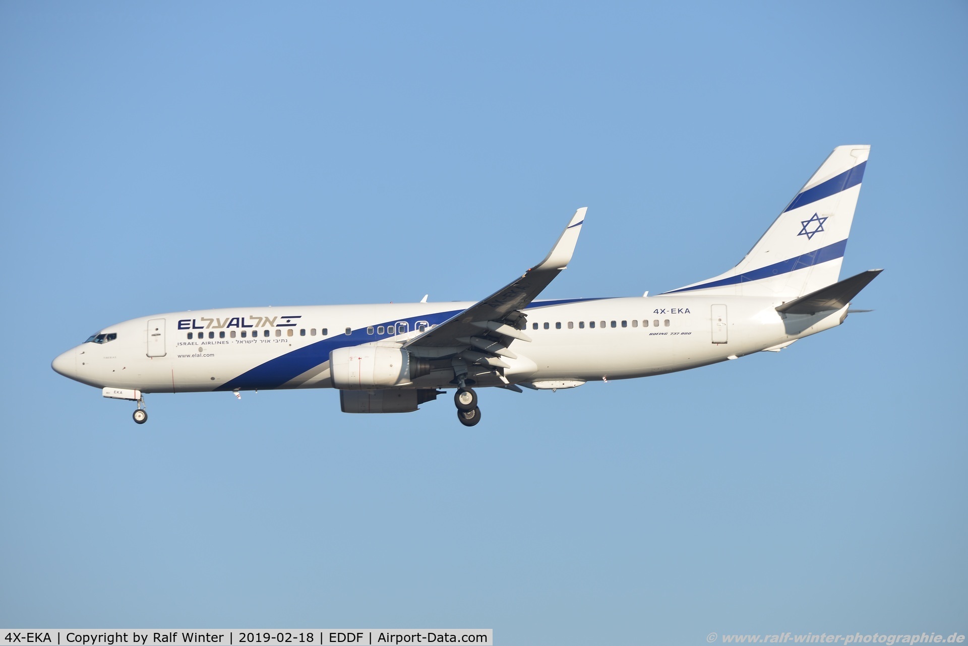 4X-EKA, 1999 Boeing 737-858 C/N 29957, Boeing 737-858(W) - LY ELY Al Al Israel Airlines 'Tiberias' - 29957 - 4X-EKA - 18.02.2019 - FRA