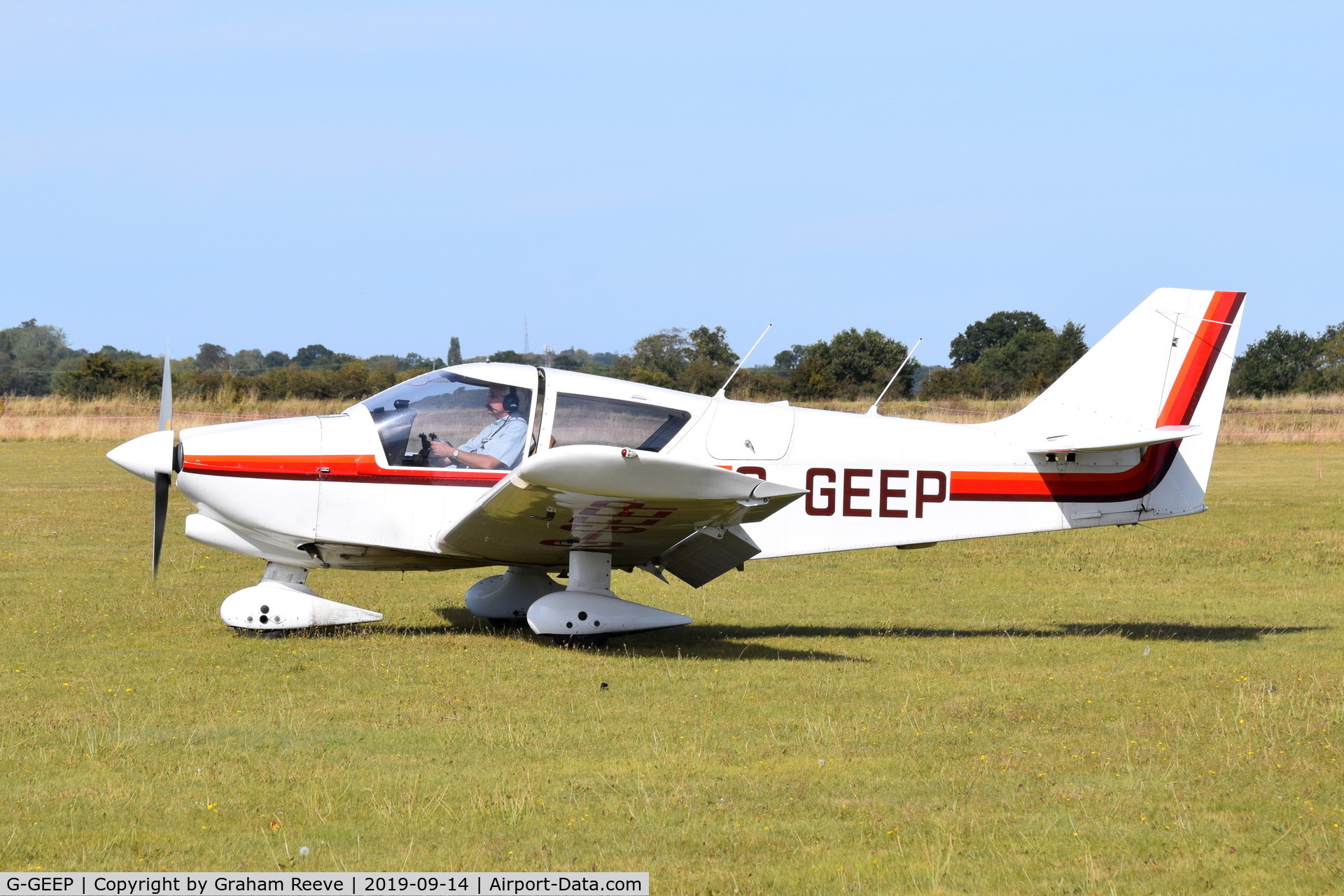 G-GEEP, 1980 Robin R-1180TD Aiglon C/N 266, Just landed at, Bury St Edmunds, Rougham Airfield, UK.