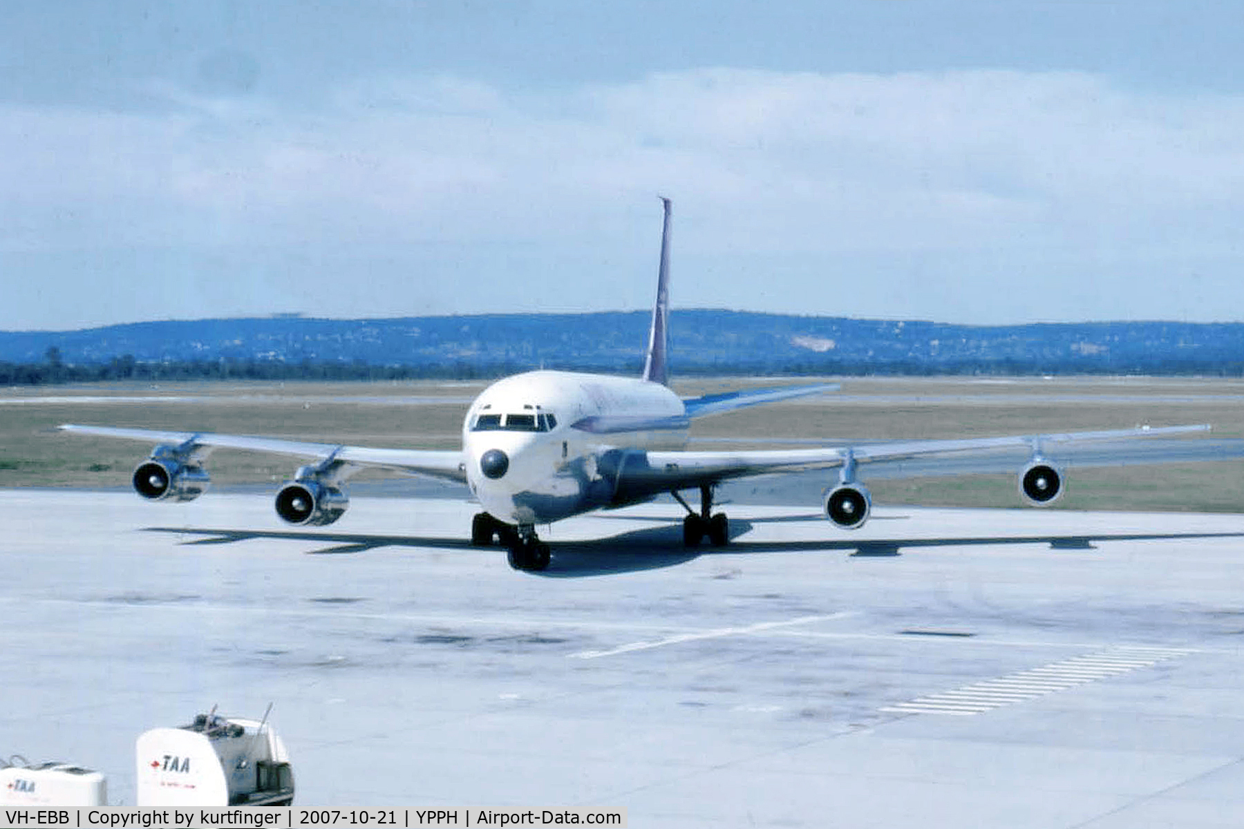 VH-EBB, 2002 Airbus A330-201 C/N 0522, Boeing 707-138B Qantas VH-EBB Perth Airport circa 1962.