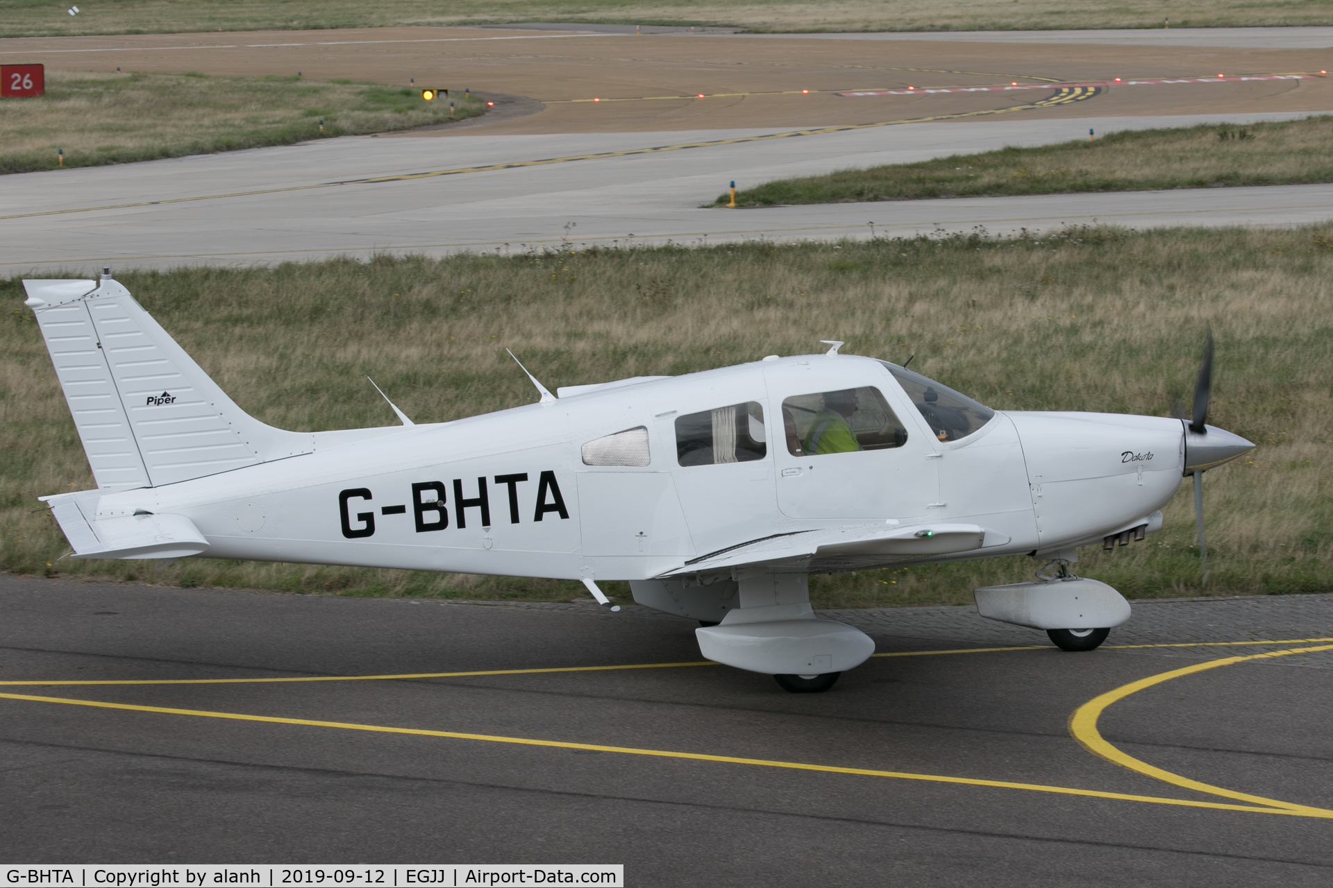G-BHTA, 1980 Piper PA-28-236 Dakota Dakota C/N 28-8011102, In Jersey, CI, with an all-white scheme