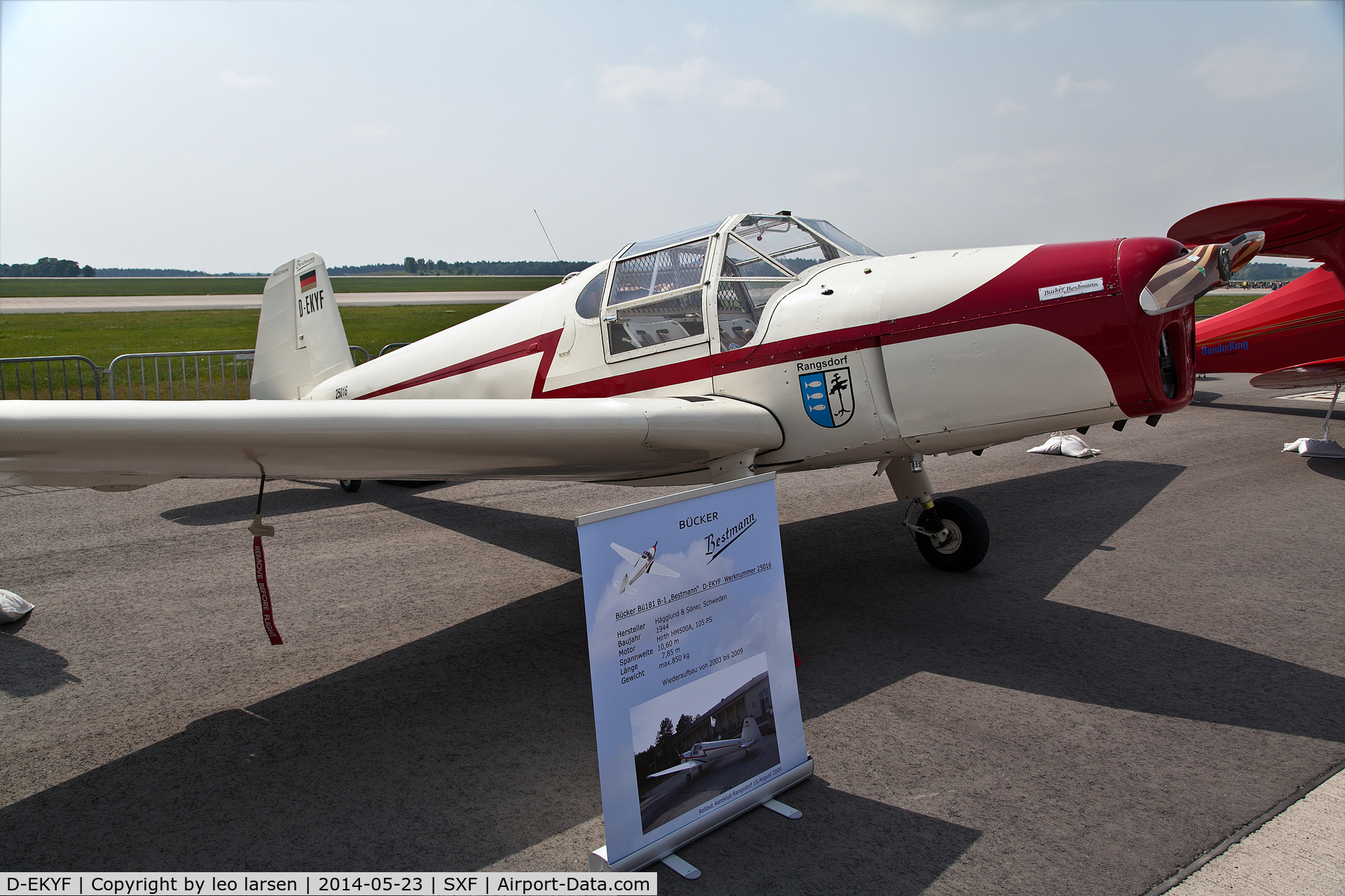 D-EKYF, Bucker Bu-181B-1 Bestmann C/N 25016, Berlin Air Show 23.5.2014