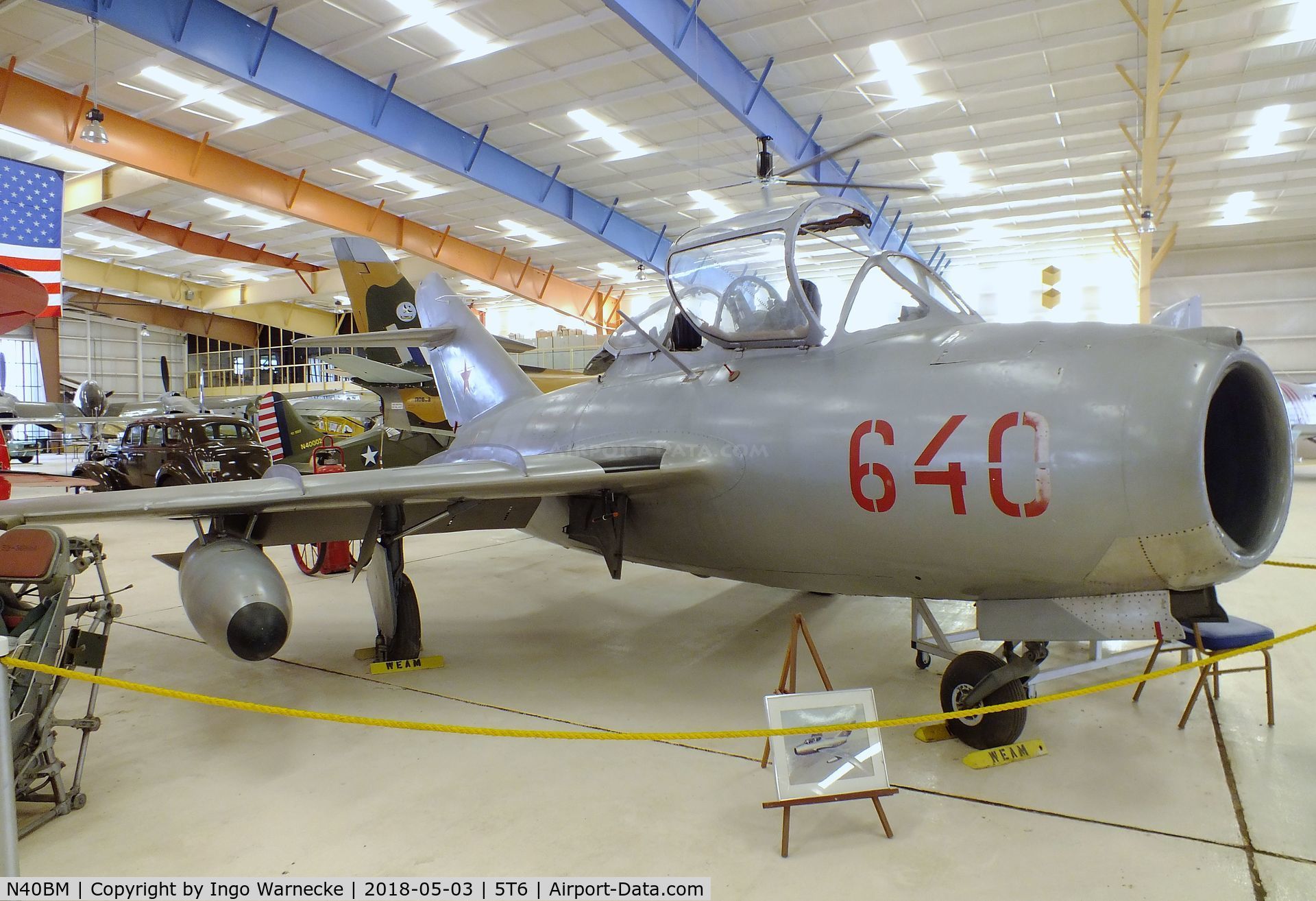 N40BM, 1953 Mikoyan-Gurevich MIG 15 C/N 1A06040, Mikoyan i Gurevich MiG-15UTI MIDGET at the War Eagles Air Museum, Santa Teresa NM