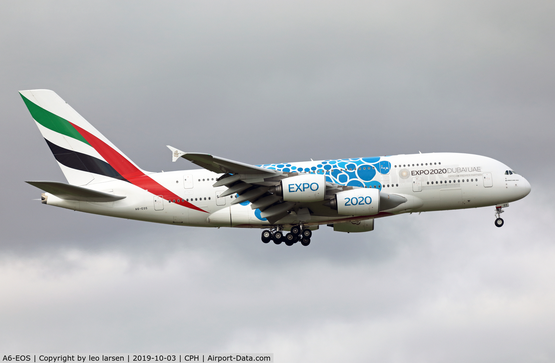 A6-EOS, 2015 Airbus A380-861 C/N 203, Copenhagen 3.10.2019
