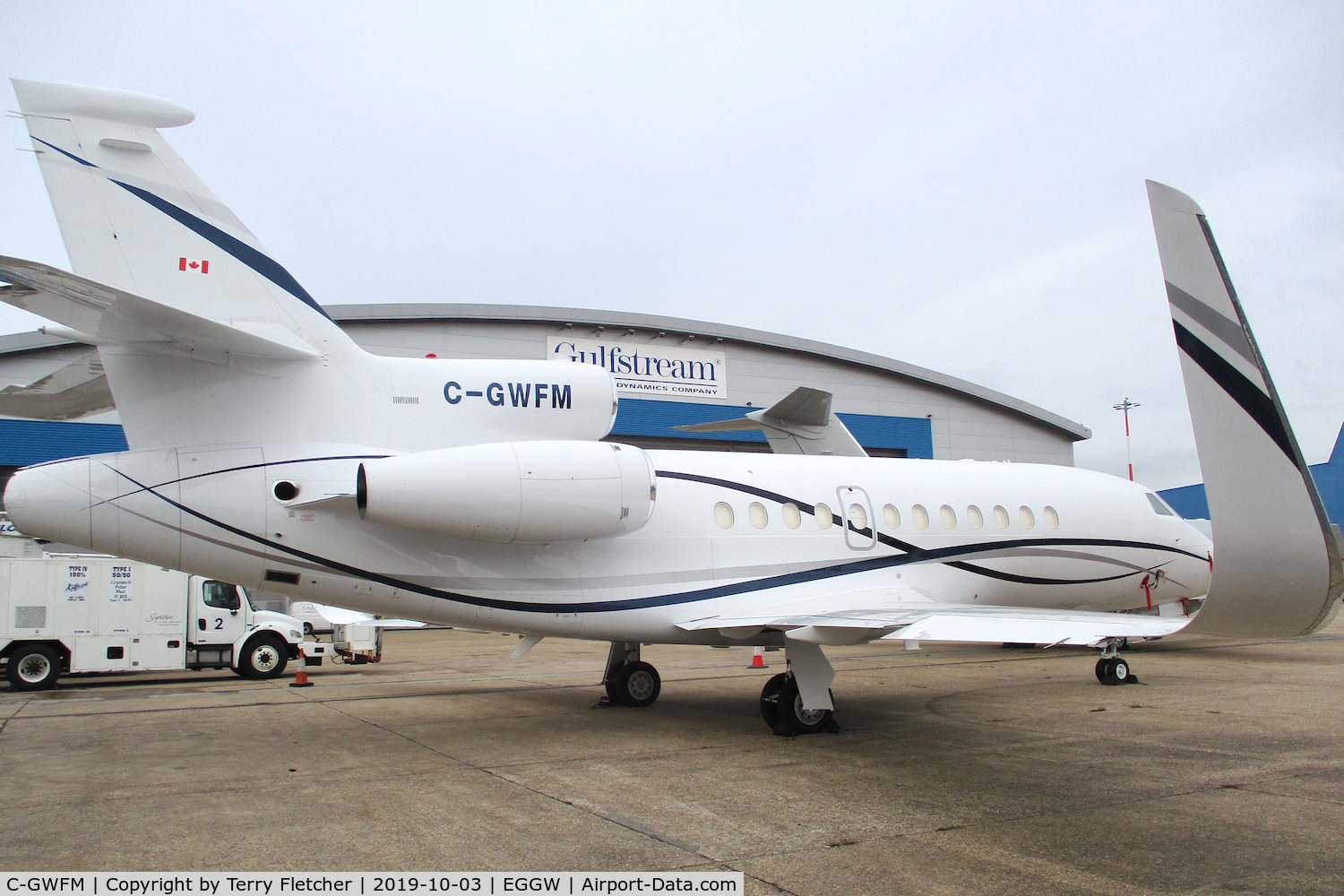 C-GWFM, 2001 Dassault Falcon 900EX C/N 88, At Luton