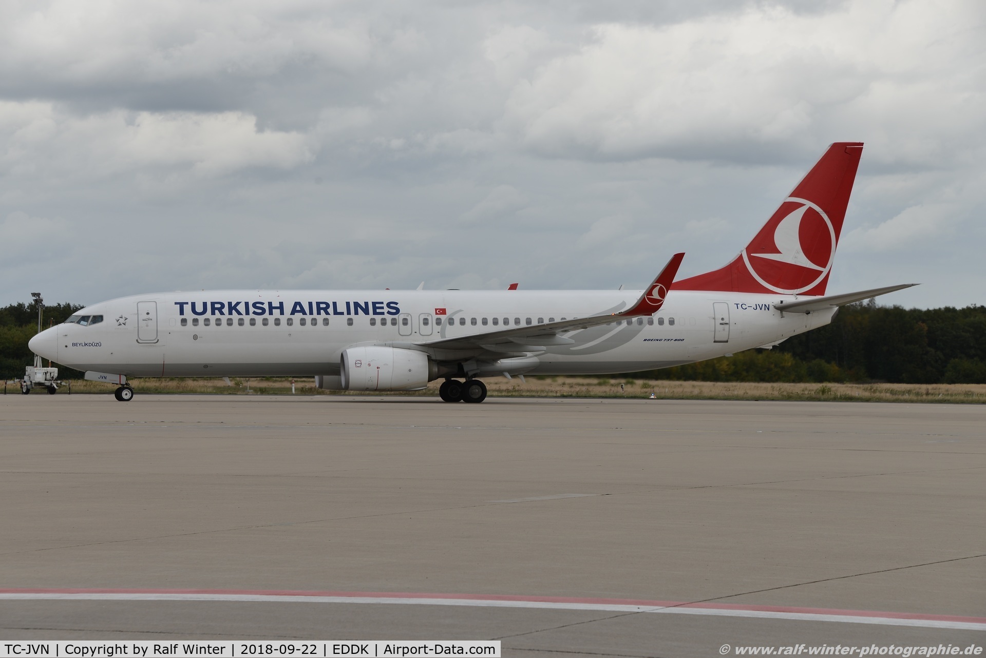 TC-JVN, 2016 Boeing 737-8F2 C/N 60018, Boeing 737-8F2 - TK THY Turkish Airlines 'Beylikdüzü ' - 60018 - TC-JVN - 22.09.2018 - CGN