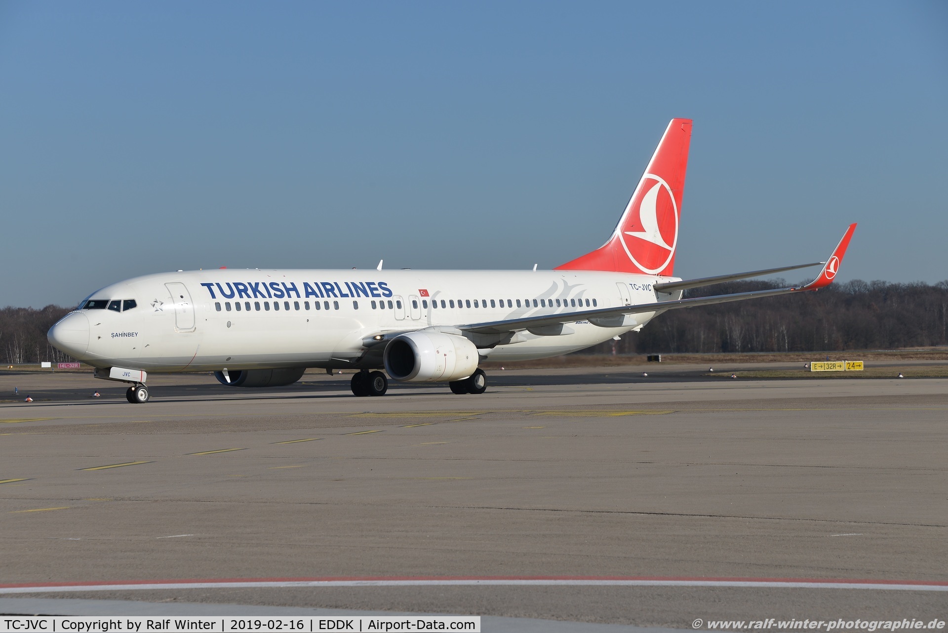 TC-JVC, 2014 Boeing 737-8F2 C/N 42005, Boeing 737-8FS(W) - TK THY Turkish Airlines '?ahinbey' - 42005 - TC-JVC - 16.02.2019 - CGN
