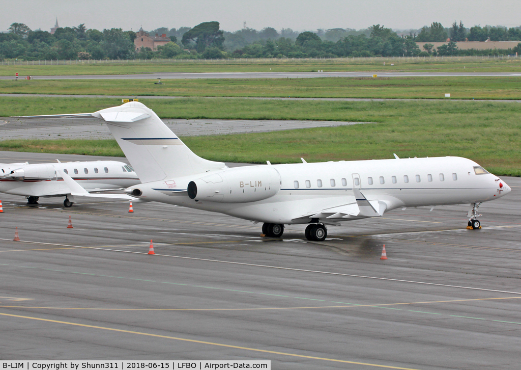 B-LIM, 2008 Bombardier BD-700-1A11 Global 5000 C/N 9295, Parked at the General Aviation area...