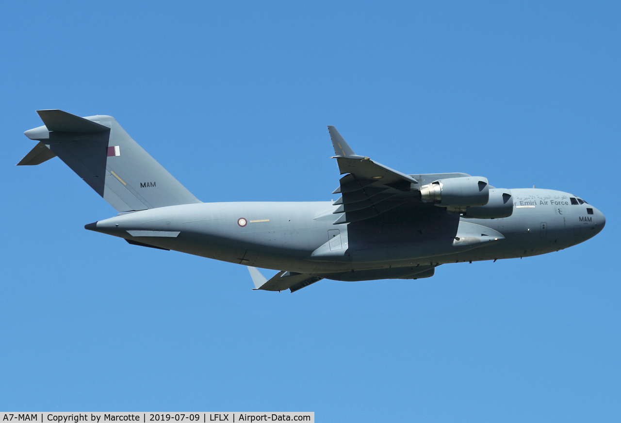 A7-MAM, 2015 Boeing C-17A Globemaster III C/N F-274, Taking-off rwy 03.