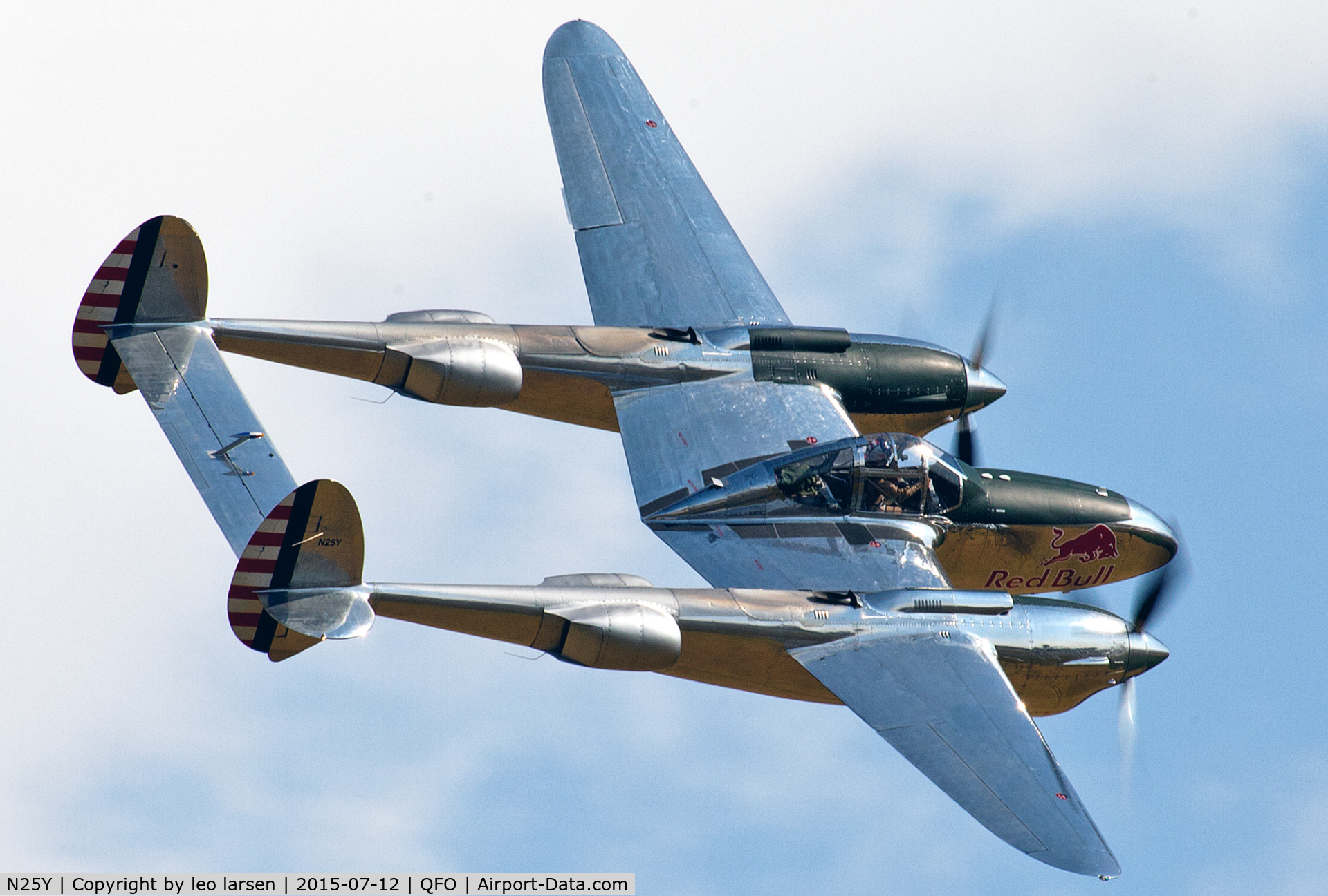 N25Y, 1944 Lockheed P-38L-5LO Lightning C/N AF44-53254, Duxford 12.7.2015