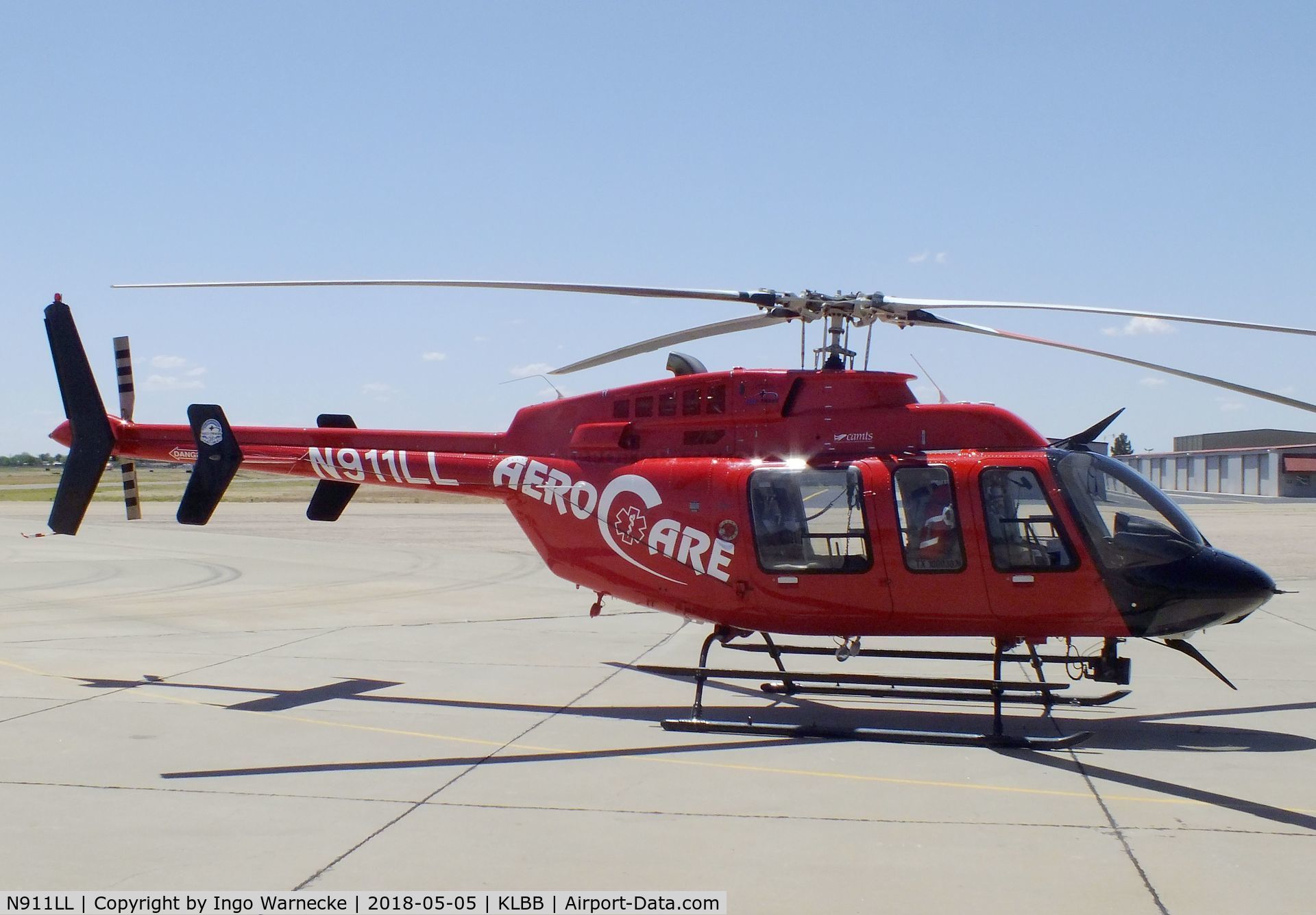 N911LL, 2007 Bell 407 C/N 53792, Bell 407 EMS of AeroCare at Lubbock Preston Smith Intl. Airport, Lubbock TX