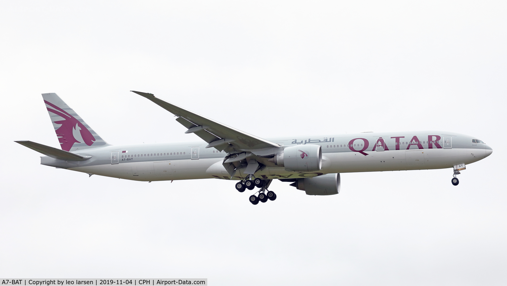 A7-BAT, 2012 Boeing 777-3DZ/ER C/N 41738, Copenhagen 4.11.2019