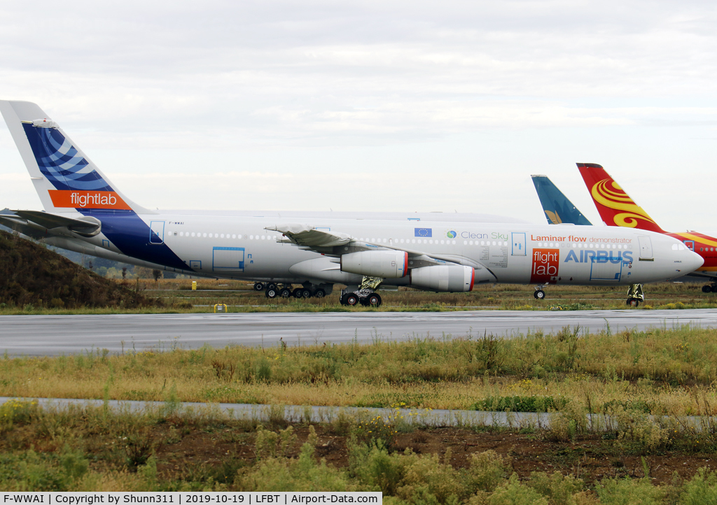 F-WWAI, 1991 Airbus A340-311 C/N 001, Stored @LDE in Blade layout...