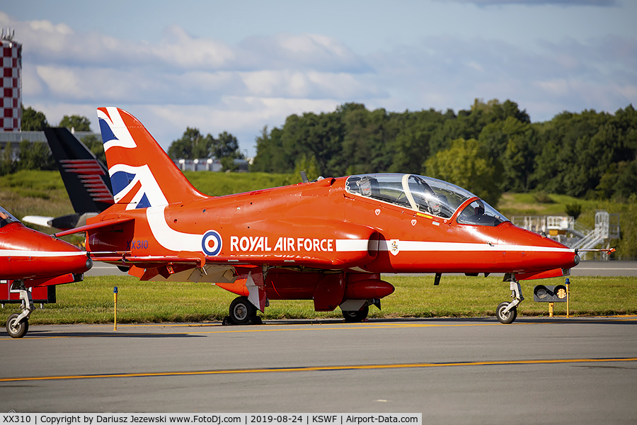 XX310, 1980 Hawker Siddeley Hawk T.1W C/N 145/312135, RAF Hawk T.1A XX310  from Royal Air Force Aerobatic Team 