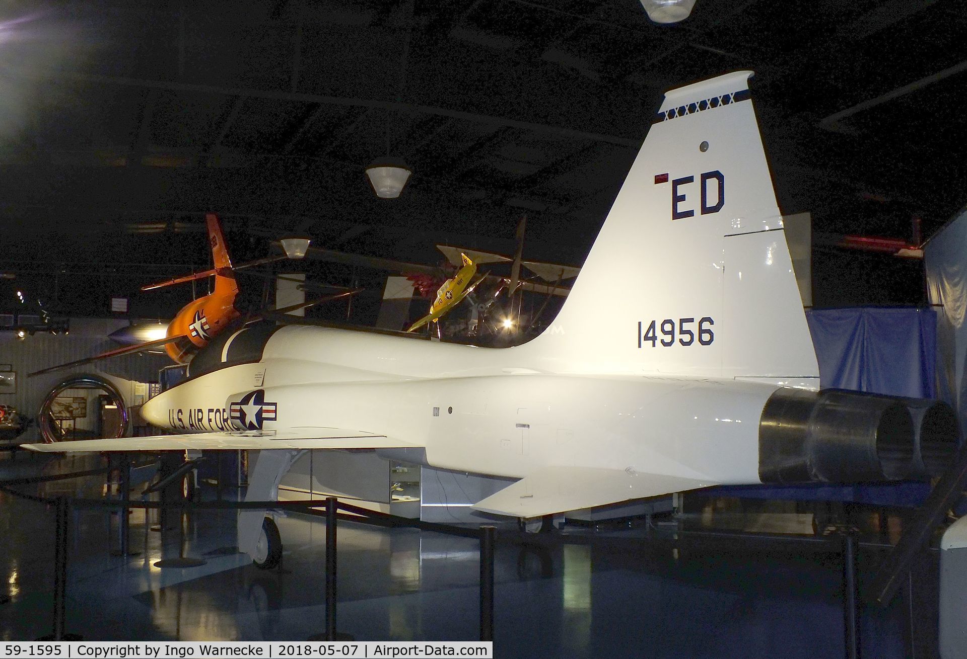 59-1595, Northrop T-38A Talon C/N N.5108, Northrop T-38A Talon, displayed as '67-14956' at the Stafford Air & Space Museum, Weatherford OK