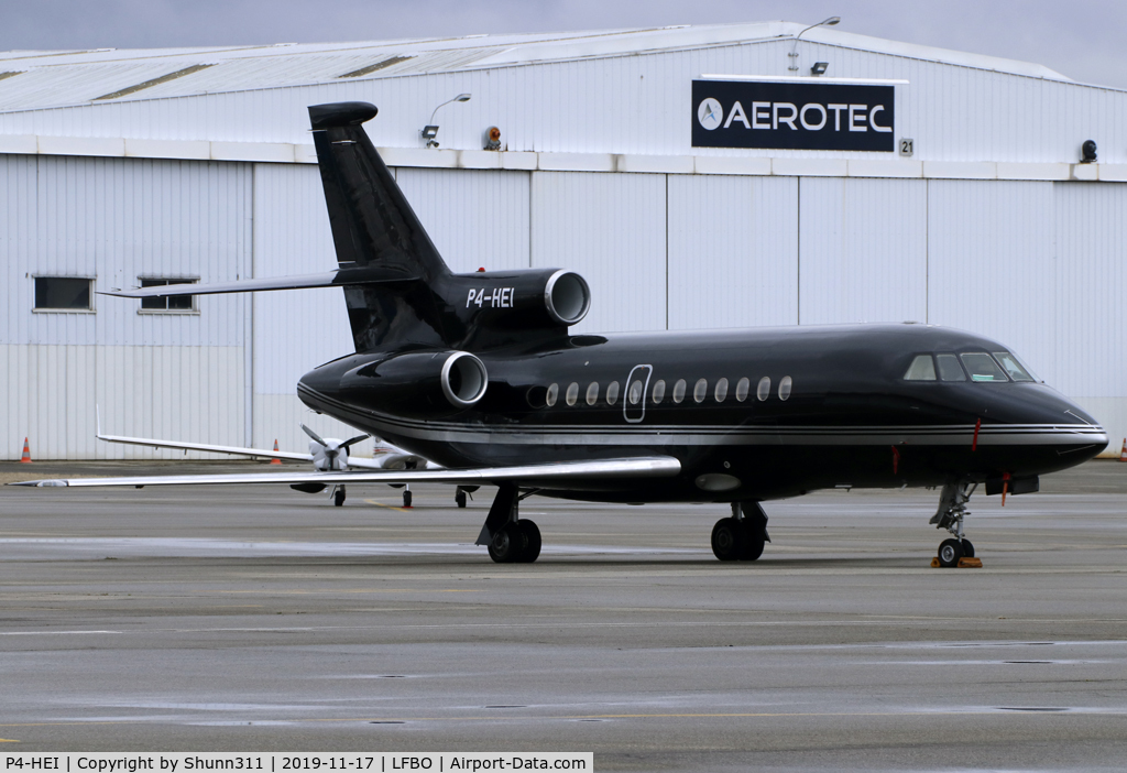 P4-HEI, 1984 Dassault Falcon 900 C/N 001, Parked at the General Aviation area...