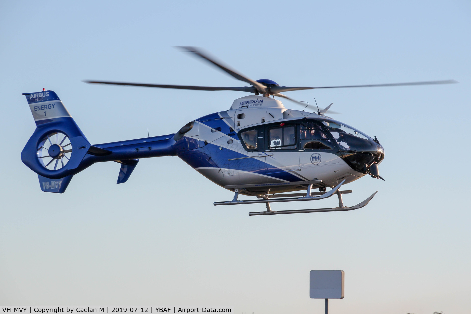 VH-MVY, 2006 Eurocopter EC-135 T2 C/N 0449, MVY Departing YBAF in July