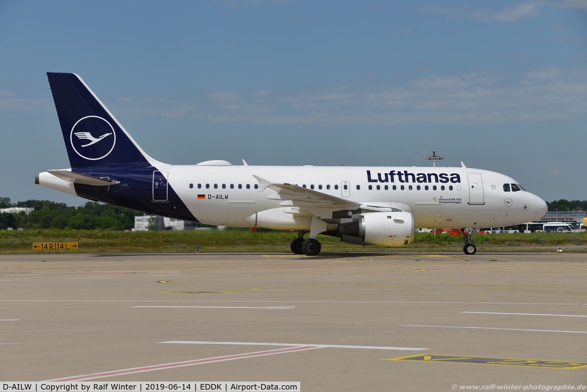 D-AILW, 1998 Airbus A319-114 C/N 853, Airbus A319-114 - LH DLH Lufthansa nc 'Donaueschingen' - 853 - D-AILW - 14.06.2019 - CGN