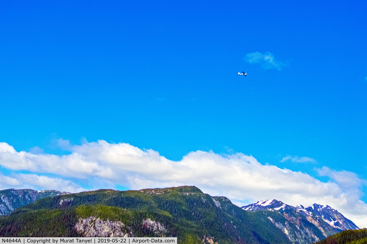 N4644A, 1956 Cessna 180 C/N 32241, While flying over Lynn Canal, Alaska. (Tail # confirmed upon zooming in, see my other photo of this aircraft.)