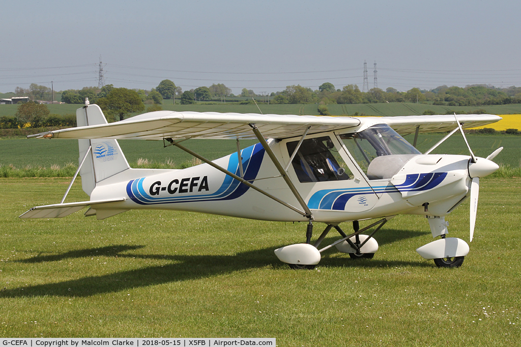 G-CEFA, 2007 Comco Ikarus C42 FB UK C/N PFA 322-14570, Comco Ikarus C42 FB UK G-CEFA Fishburn Airfield May 15 2018