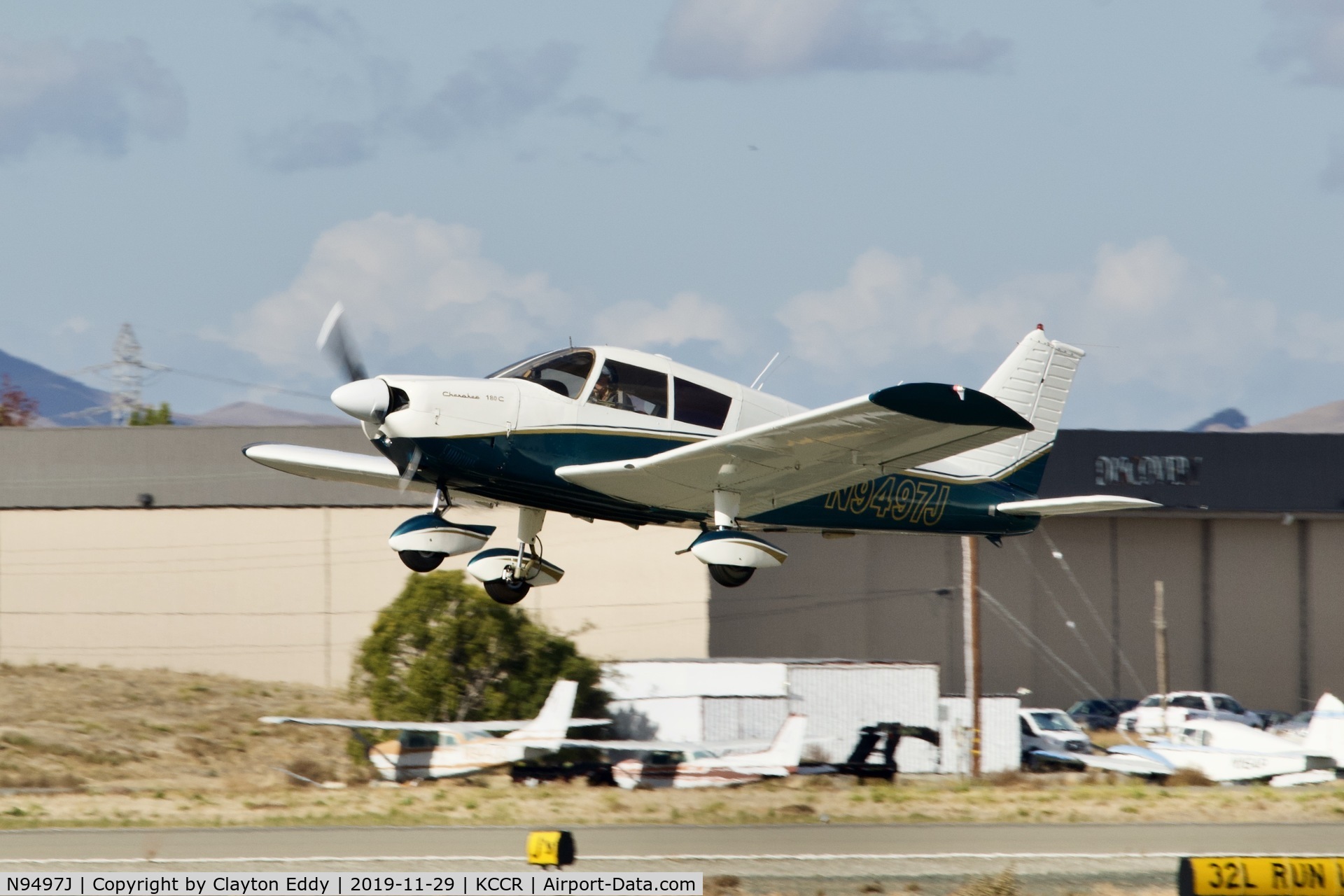 N9497J, 1966 Piper PA-28-180 C/N 28-3737, Buchanan Field Concord California 2019.