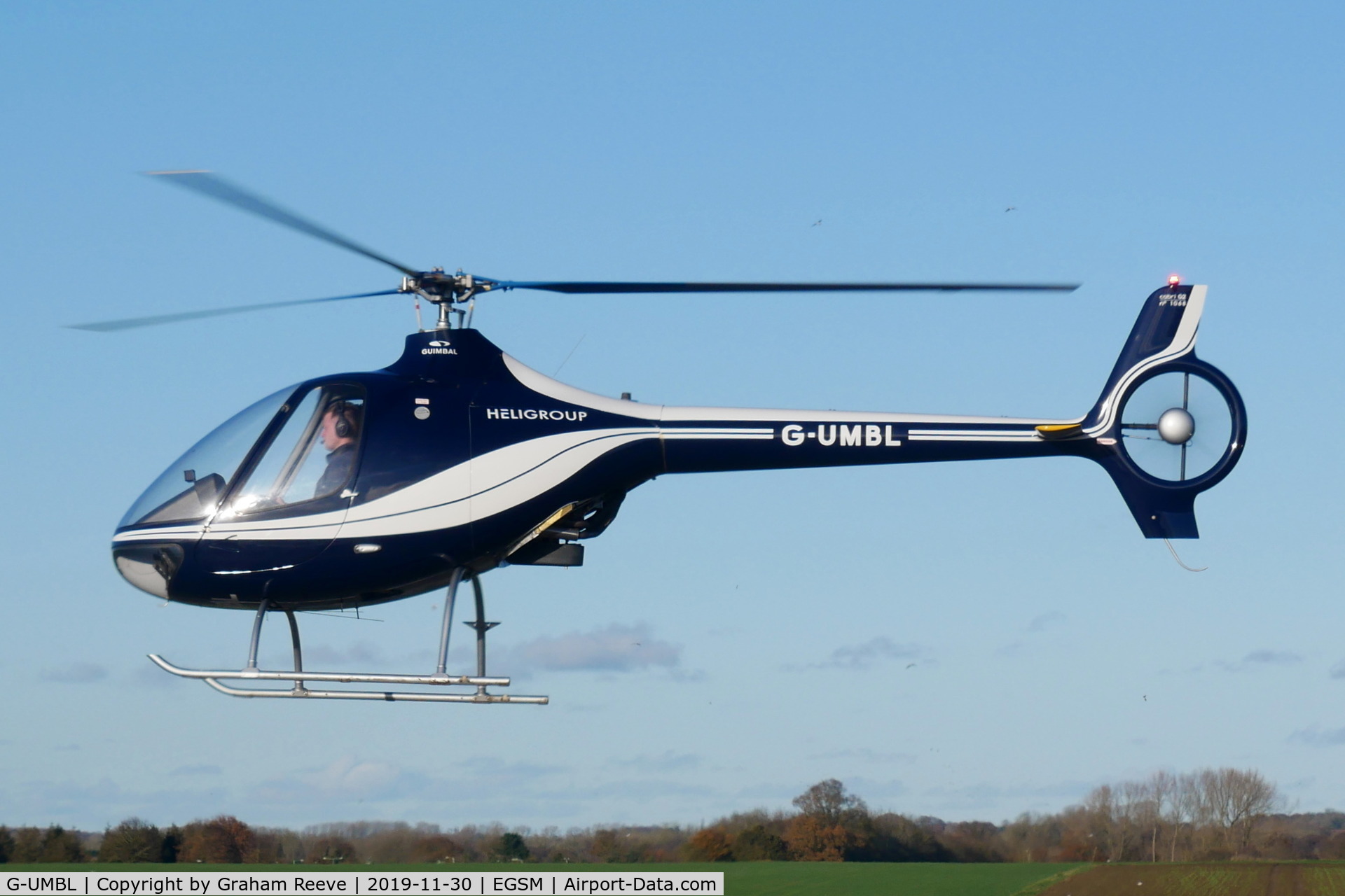 G-UMBL, 2014 Guimbal Cabri G2 C/N 1068, Departing from Beccles.
