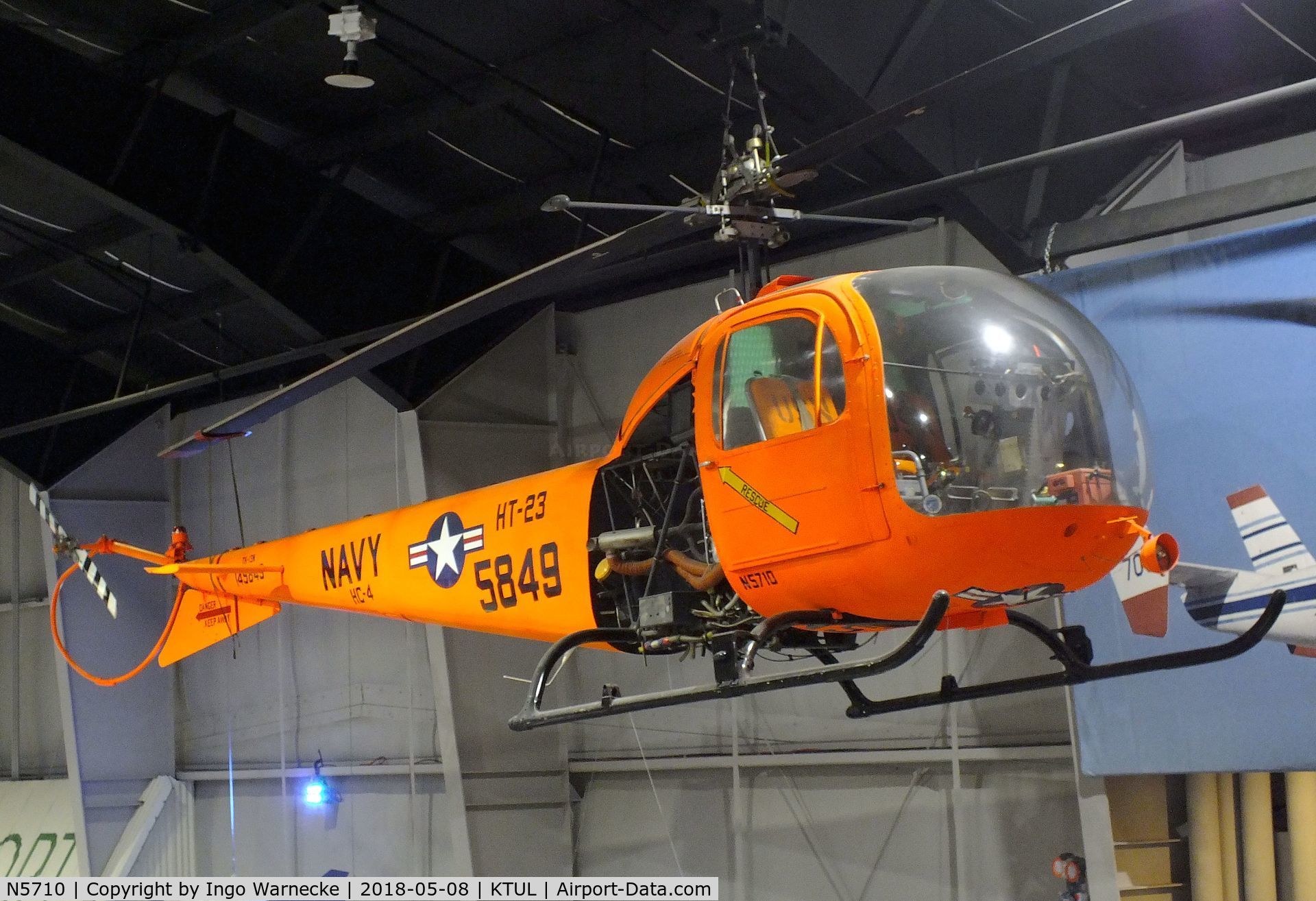 N5710, 1958 Bell 47K C/N 2216, Bell 47K Ranger (HTL-7) at the Tulsa Air and Space Museum, Tulsa OK