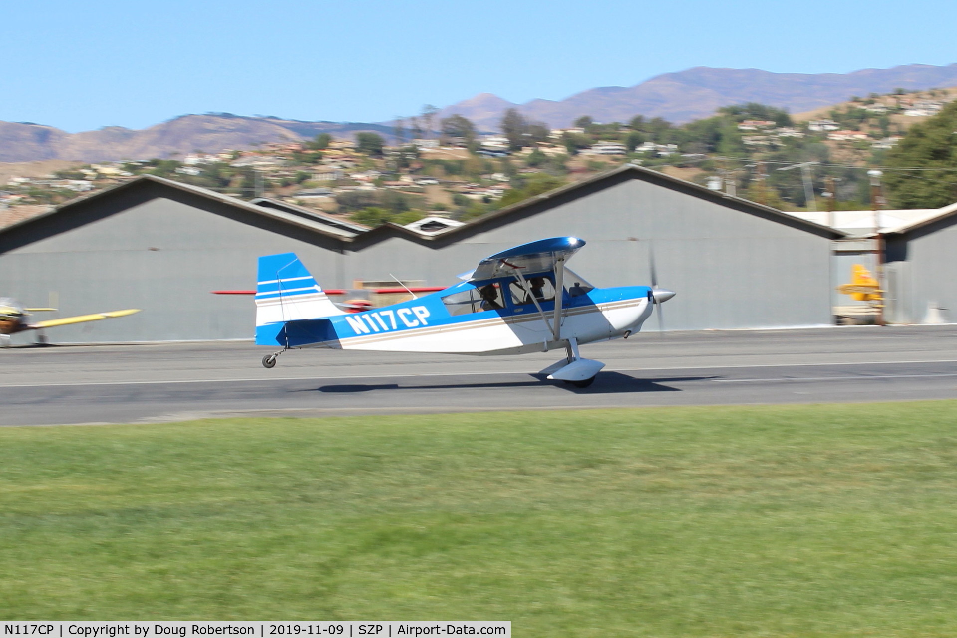 N117CP, American Champion 7GCBC Citabria C/N 1275-99, 1999 American Champion 7GCBC CITABRIA, Lycoming O-320 150 Hp of CP Aviation, takeoff roll Rwy 04