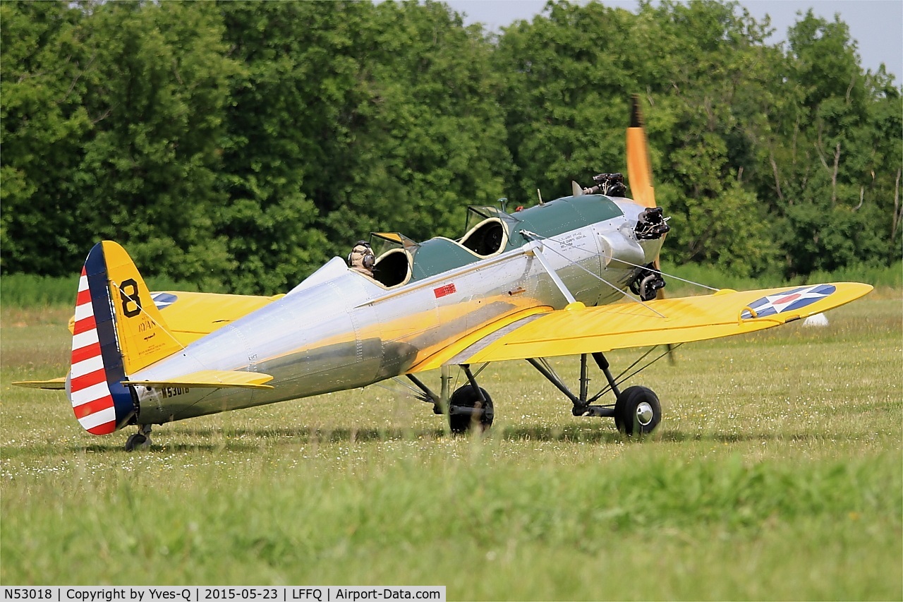 N53018, 1941 Ryan Aeronautical ST3KR C/N 1164, Ryan Aeronautical ST3KR, Taxiing, La Ferté-Alais Airfield (LFFQ) Air show 2015