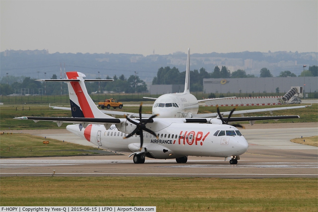 F-HOPY, 2015 ATR 72-212A C/N 1237, ATR 72-600, Ready to take off rwy 08, Paris-Orly airport (LFPO-ORY)