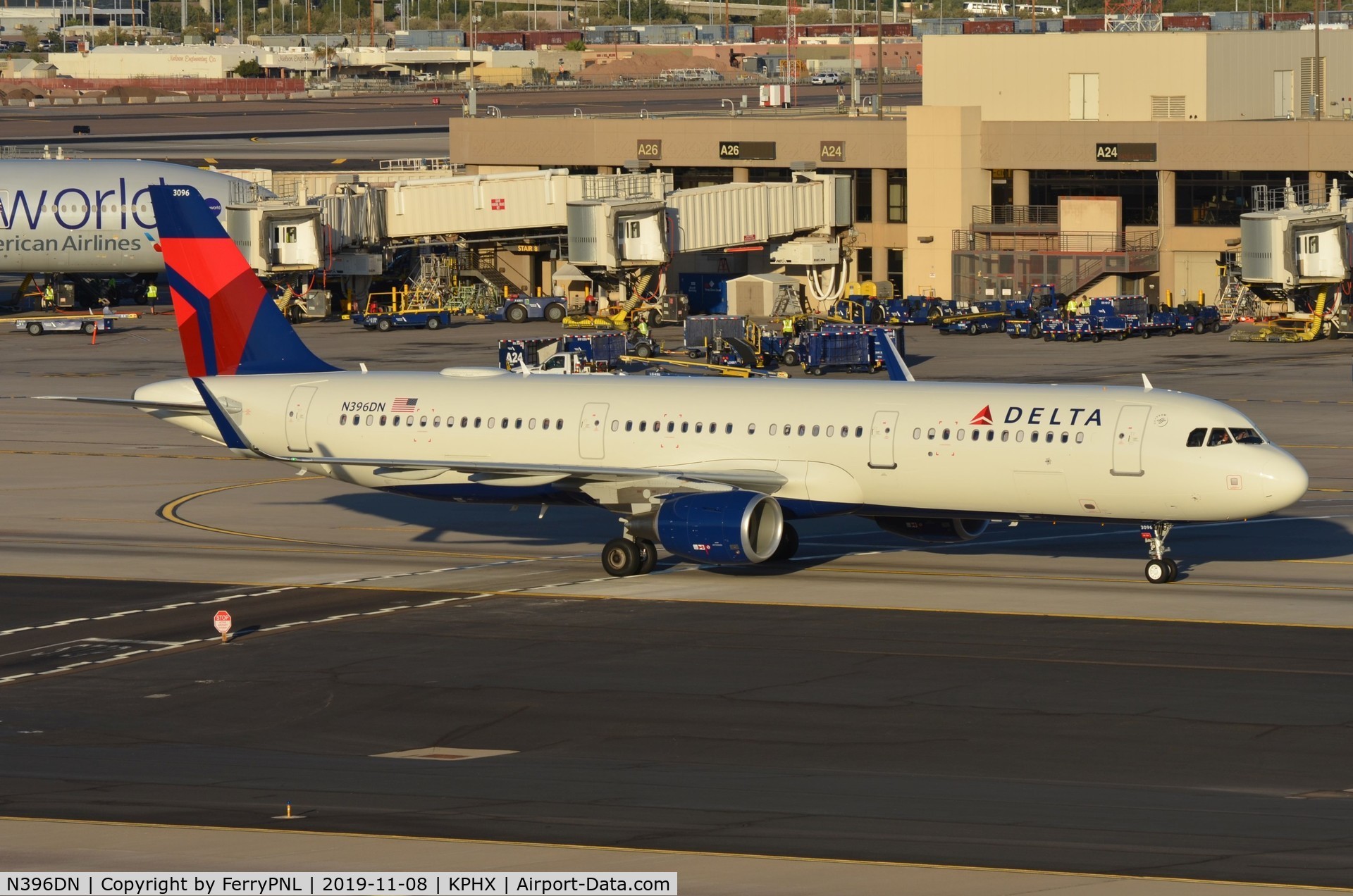 N396DN, 2019 Airbus A321-211 C/N 9128, Brand new Delta A321 when we saw it inPHX